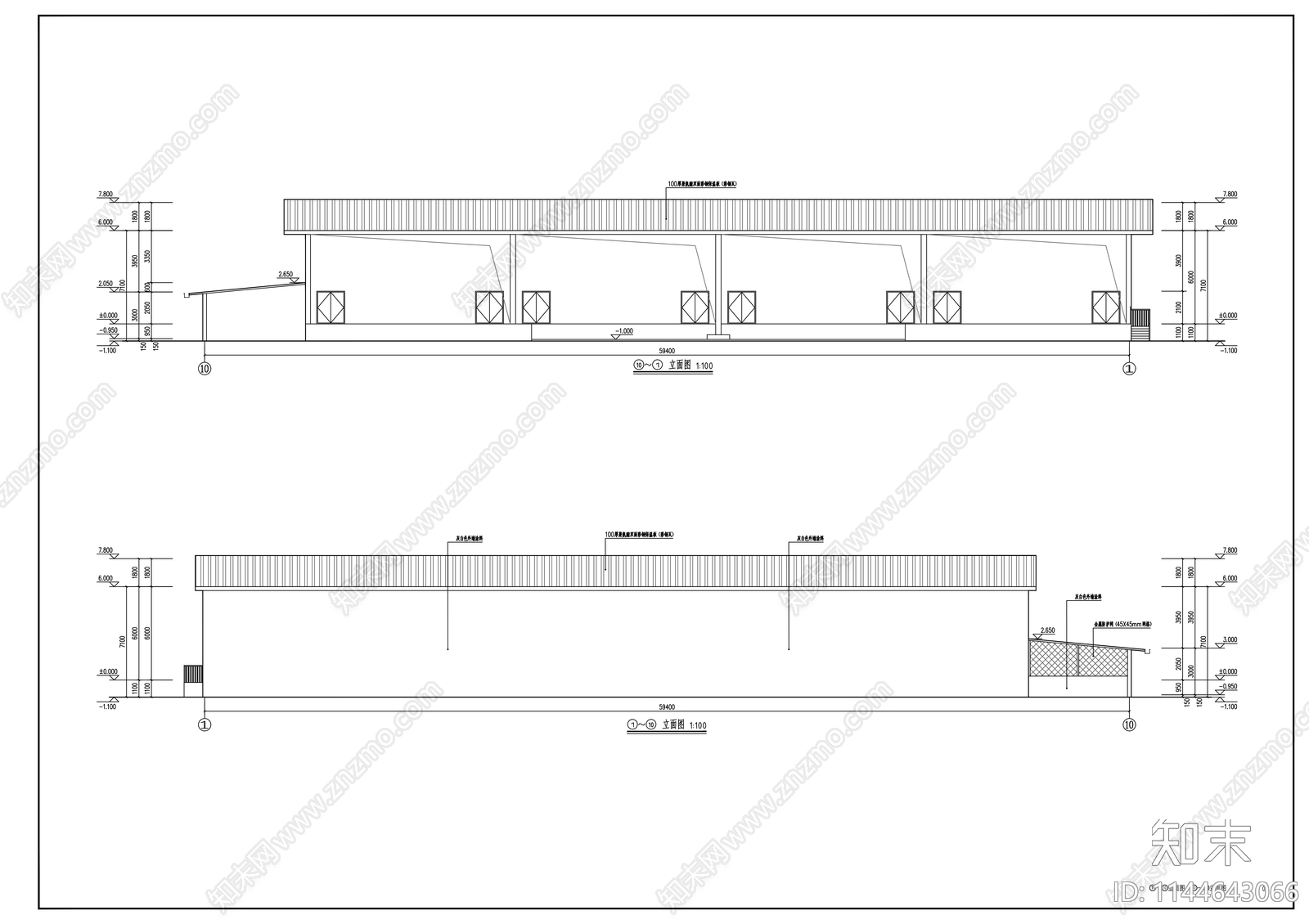 金所街道办冷库建筑cad施工图下载【ID:1144643066】