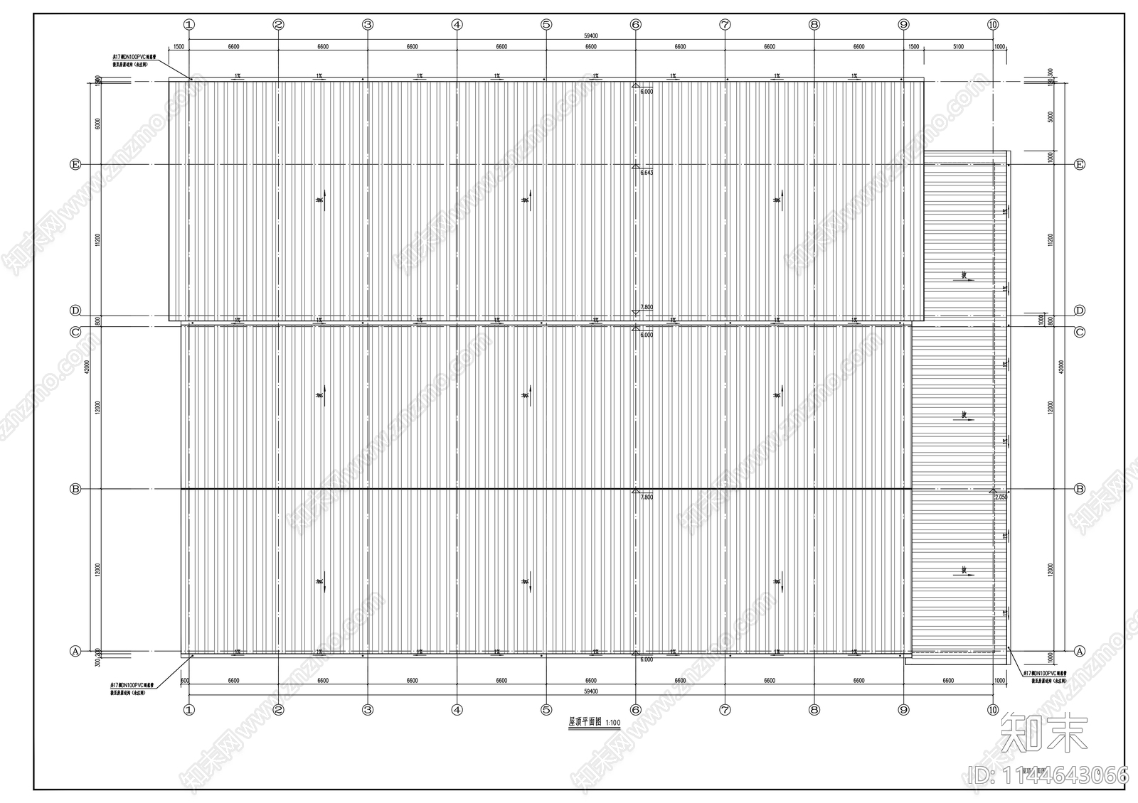 金所街道办冷库建筑cad施工图下载【ID:1144643066】