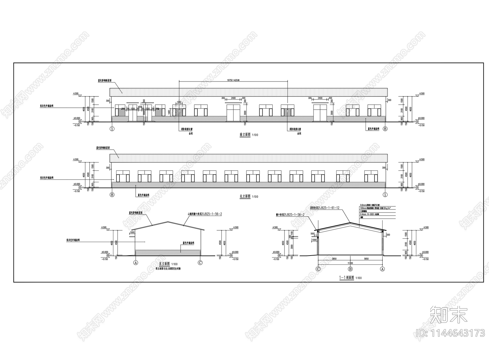 某农场冷库建筑cad施工图下载【ID:1144643173】