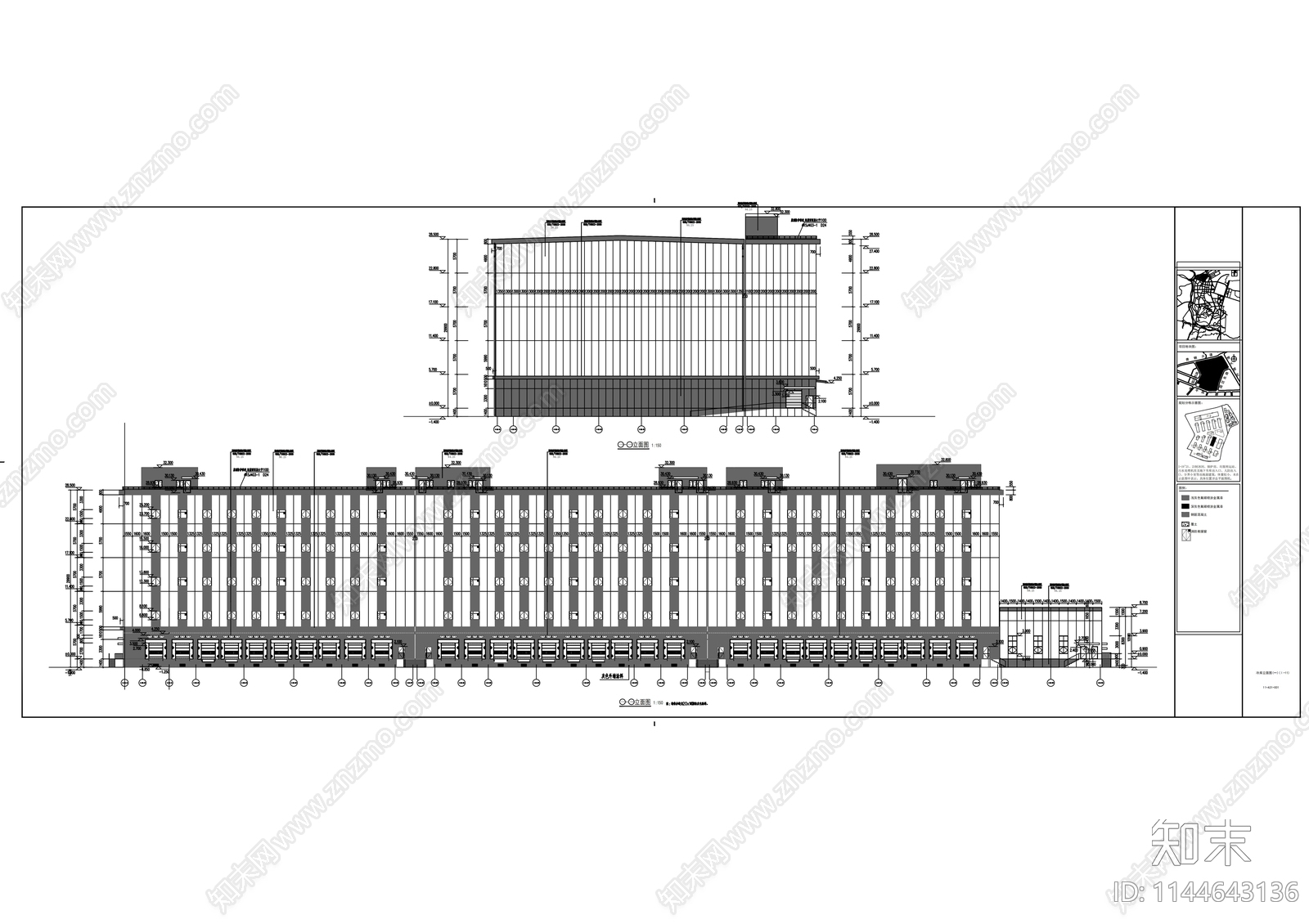 农产品电商物流园冷库建筑cad施工图下载【ID:1144643136】