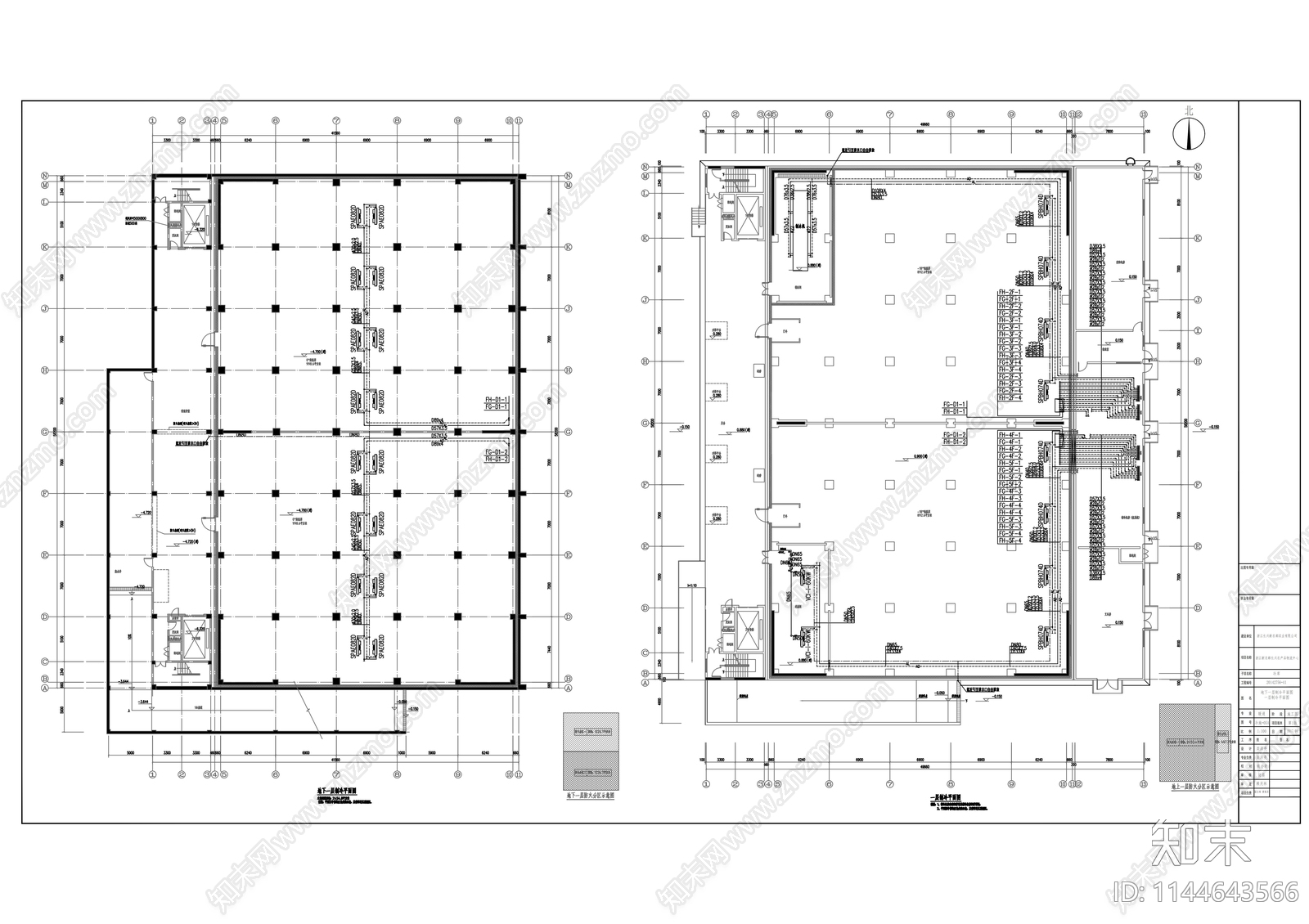 物流中心冷库制冷系统设备安装及设备保温工程cad施工图下载【ID:1144643566】