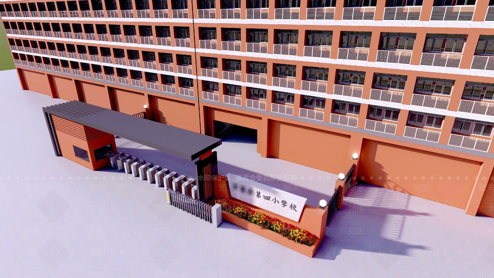 现代学校教学楼SU模型下载【ID:1144645200】