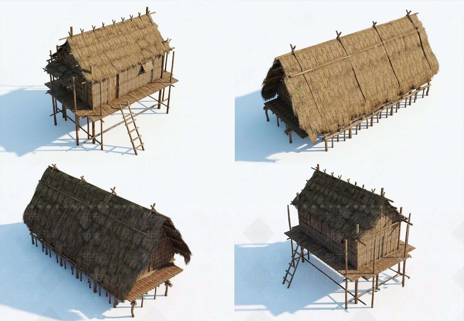 中式茅草屋SU模型下载【ID:1144645733】