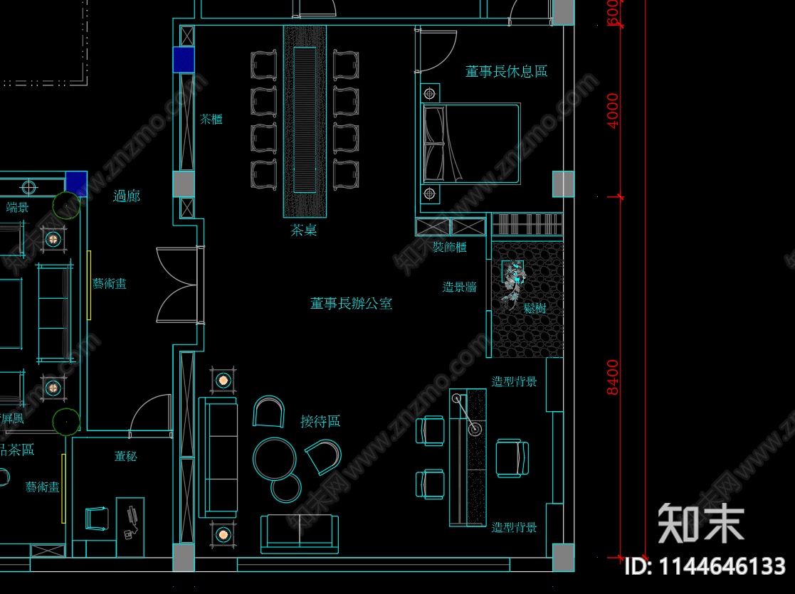 1500平办公室室内平面图施工图下载【ID:1144646133】