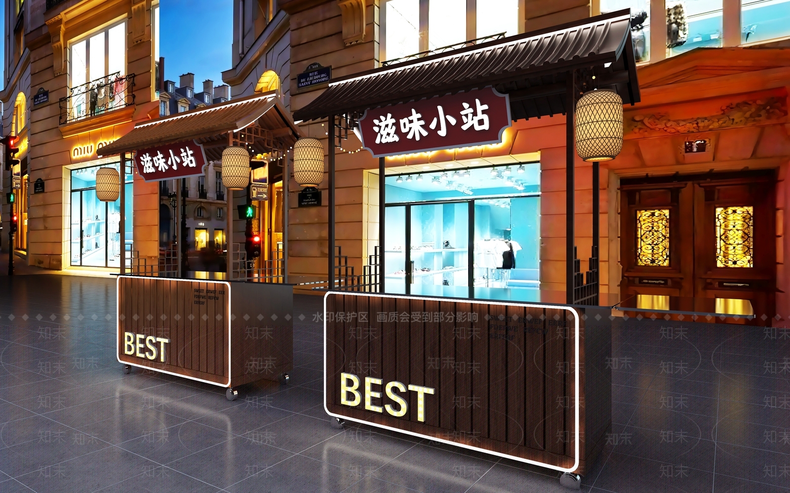 新中式售货车3D模型下载【ID:1144648950】