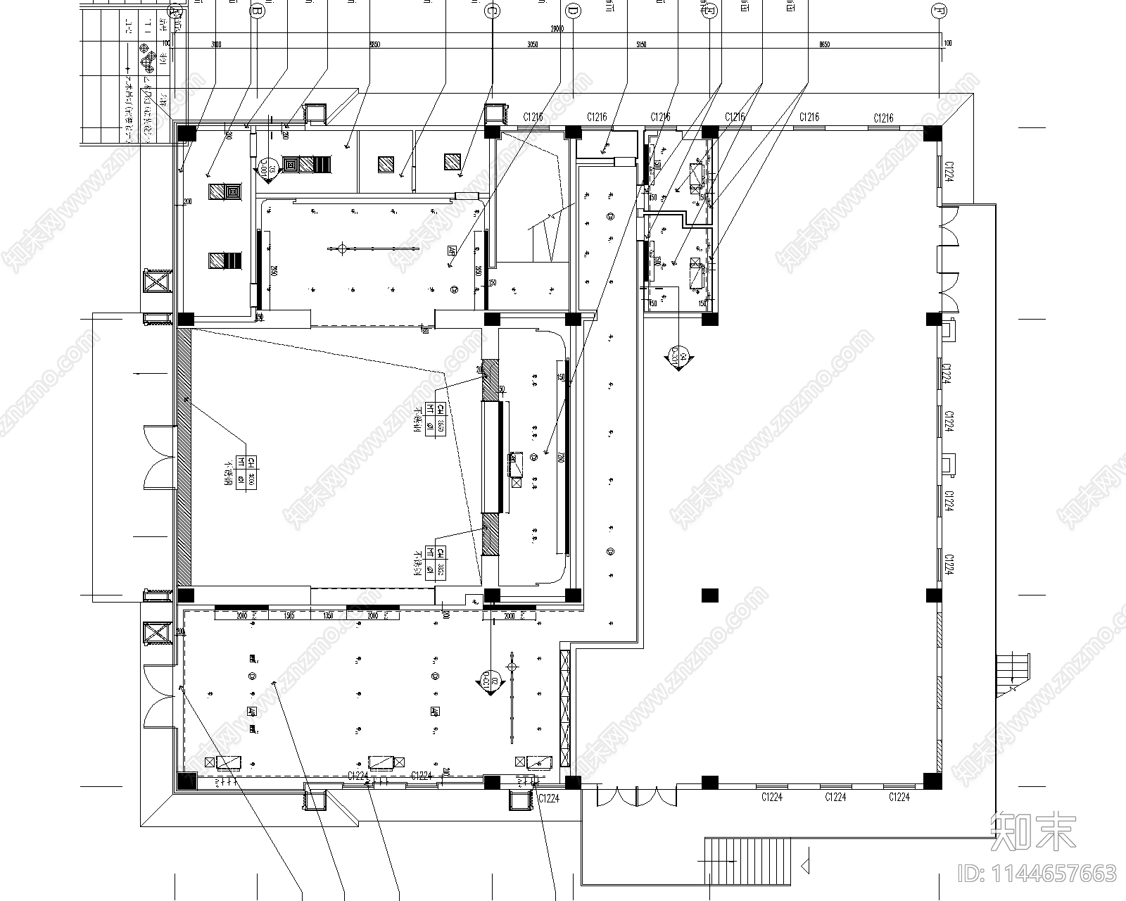 滁州售楼处室内cad施工图下载【ID:1144657663】