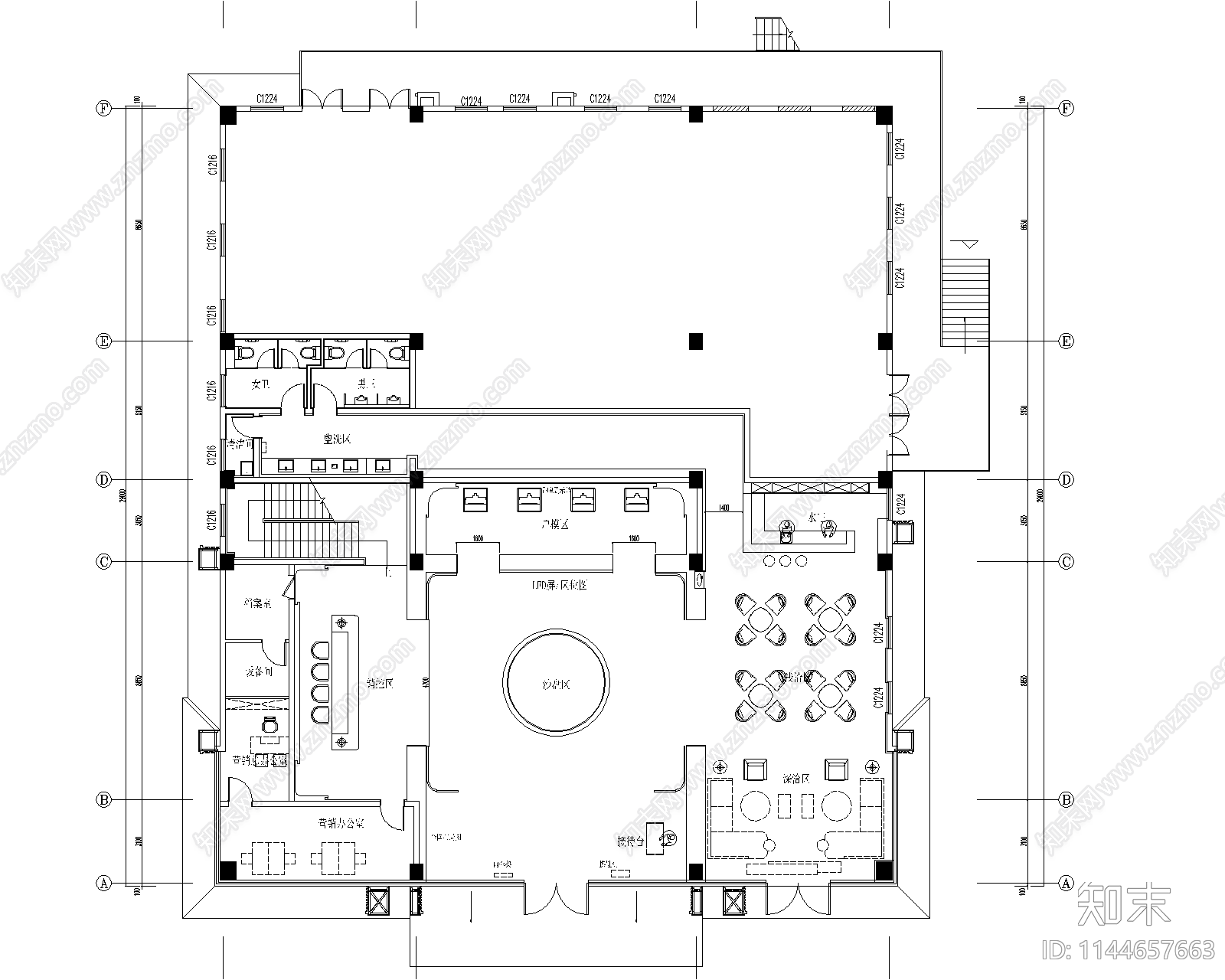 滁州售楼处室内cad施工图下载【ID:1144657663】