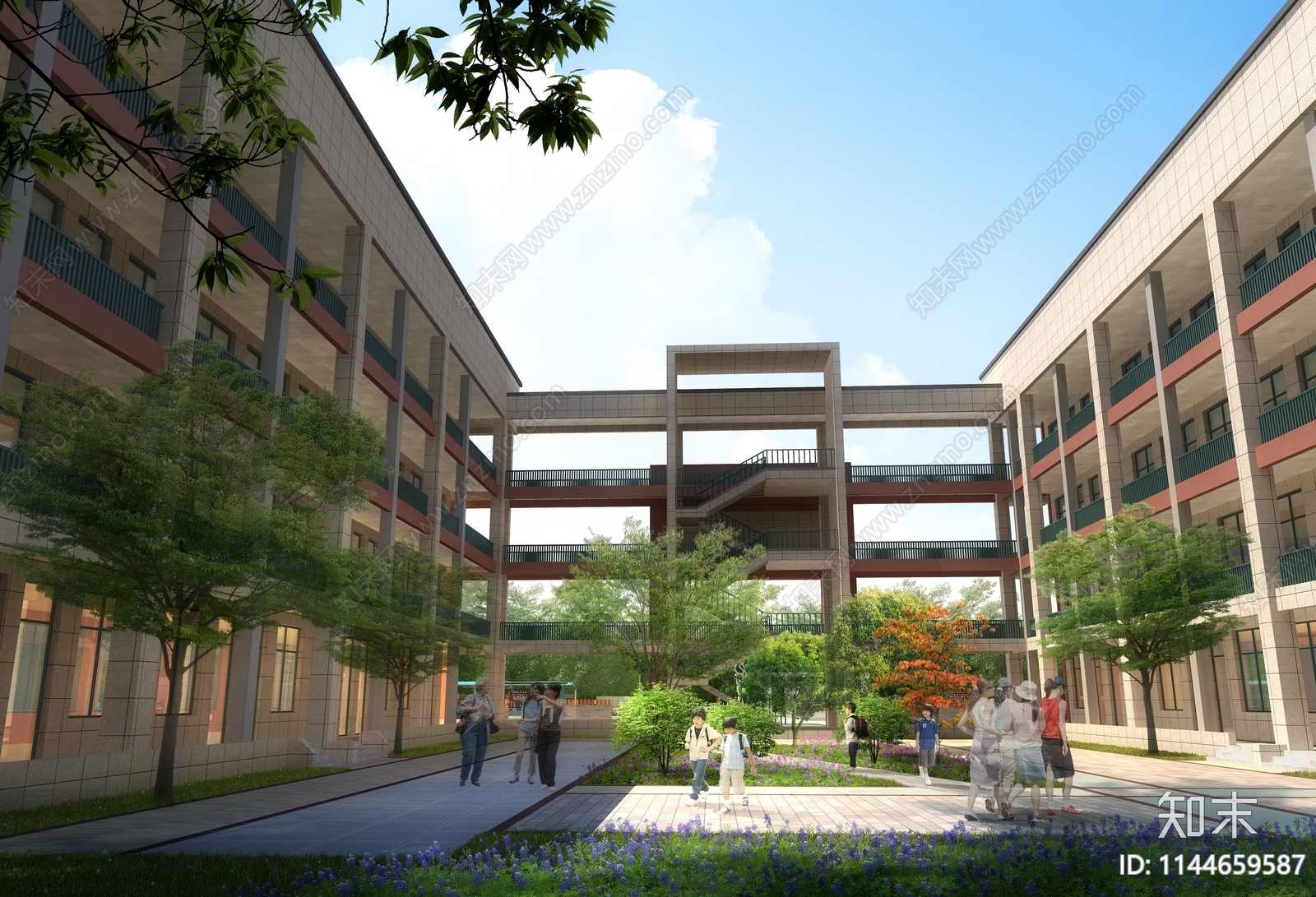 学校外观3D模型下载【ID:1144659587】