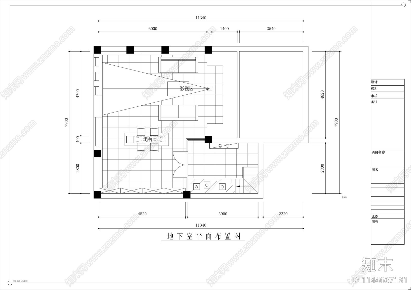 新中式别墅室内cad施工图下载【ID:1144667131】