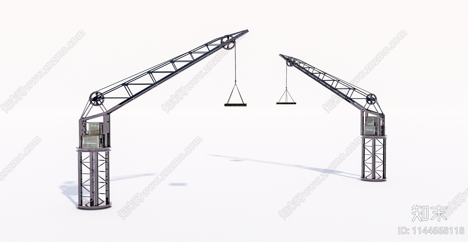 老旧工业起重机SU模型下载【ID:1144668118】