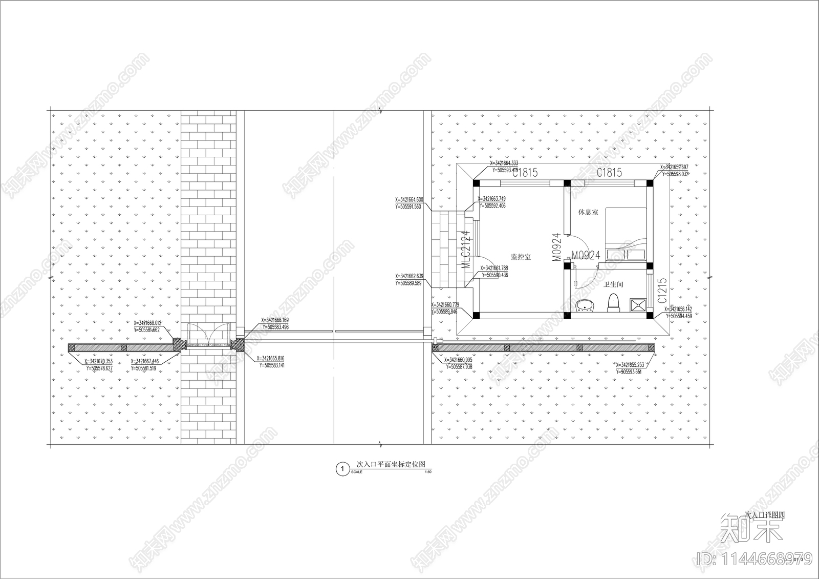 中式门头详图cad施工图下载【ID:1144668979】