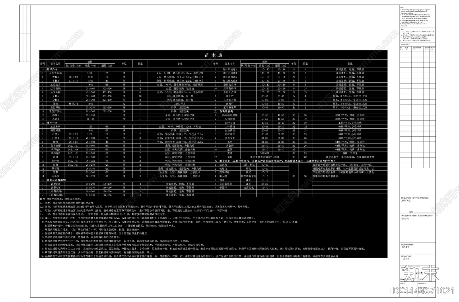 绿化景观平面布置图cad施工图下载【ID:1144671021】
