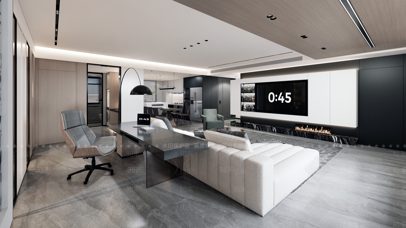 现代风格客餐厅SU模型下载【ID:1144674117】