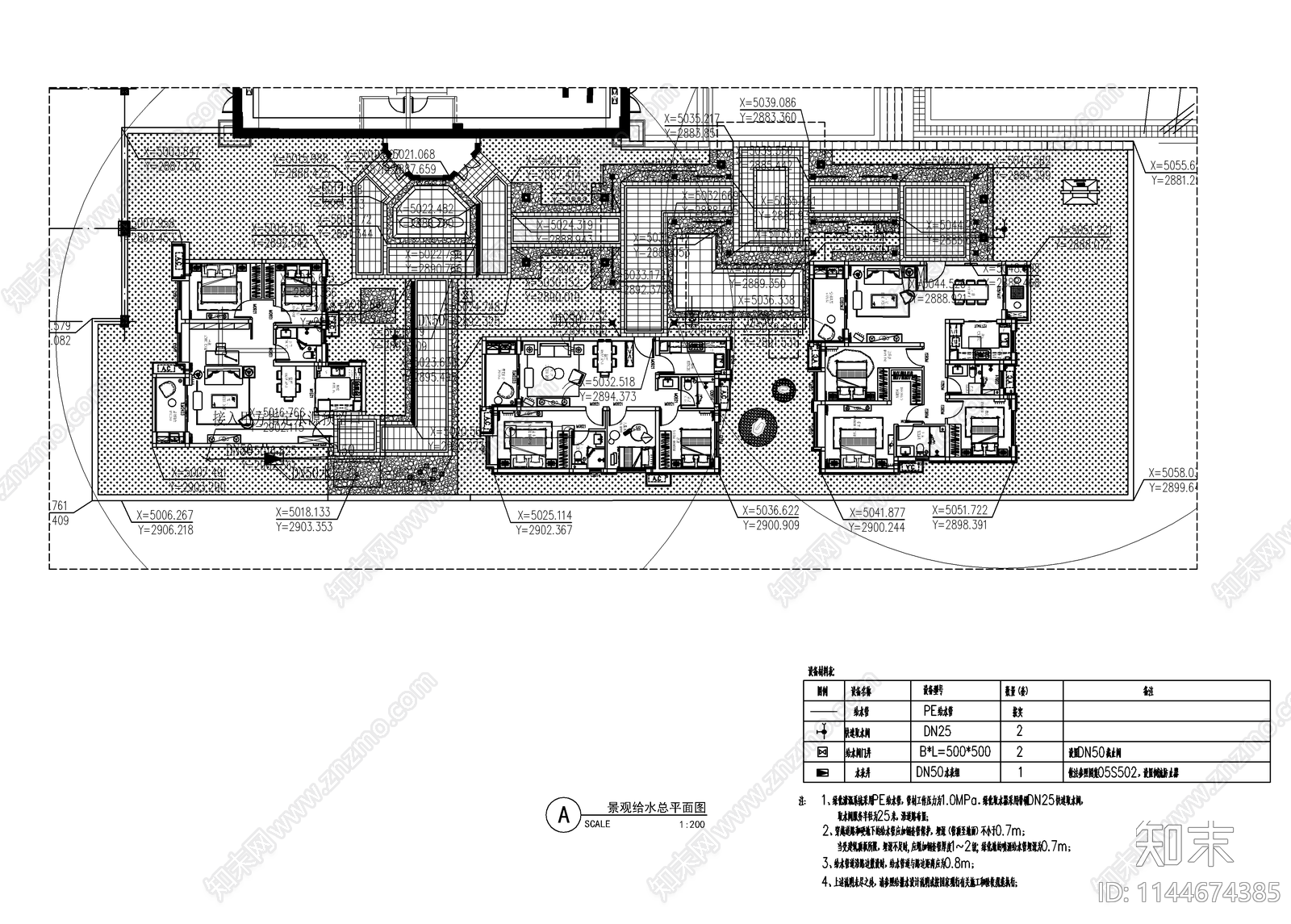 新中式示范区景观水电cad施工图下载【ID:1144674385】