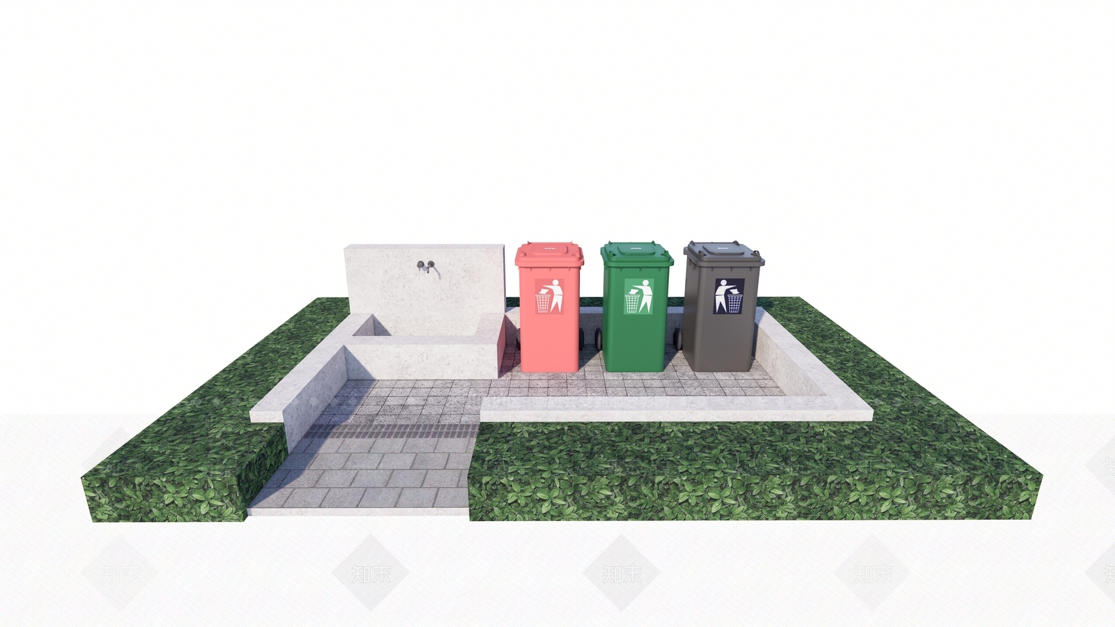 现代垃圾桶SU模型下载【ID:1144681416】