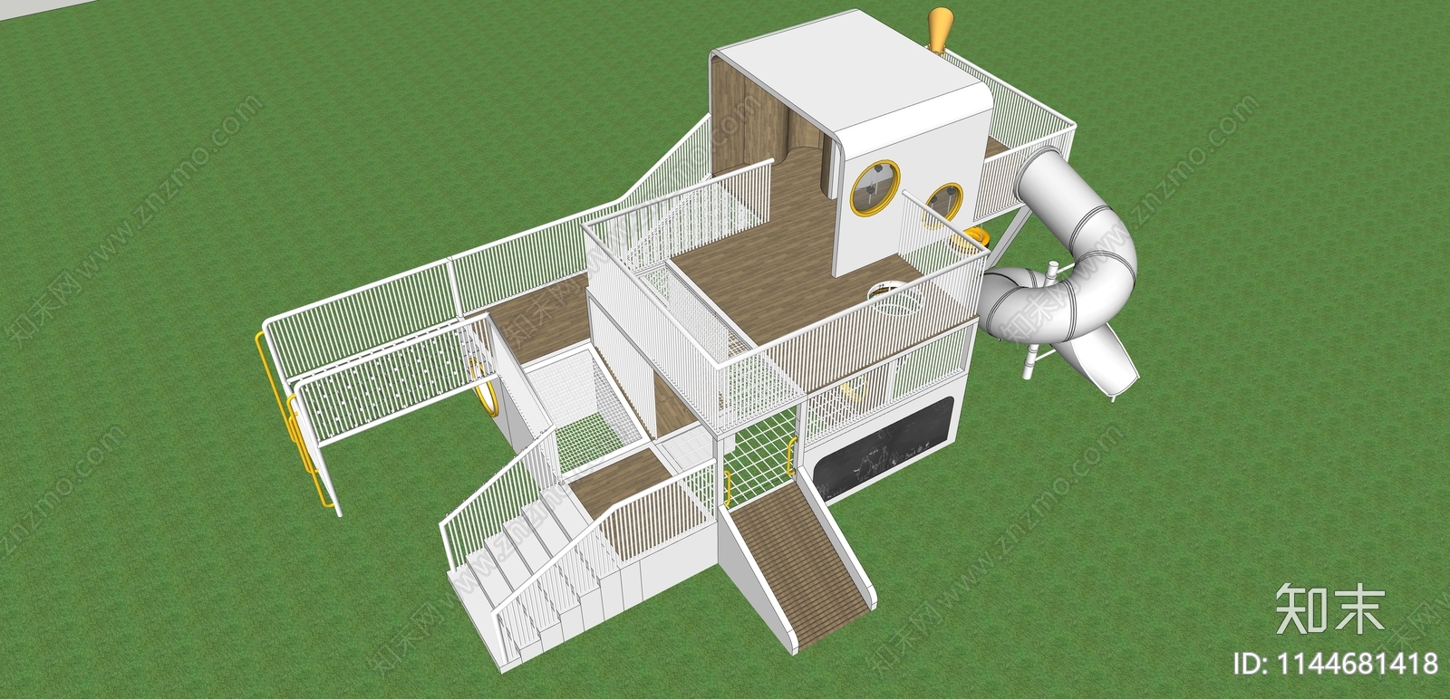 儿童滑梯SU模型下载【ID:1144681418】