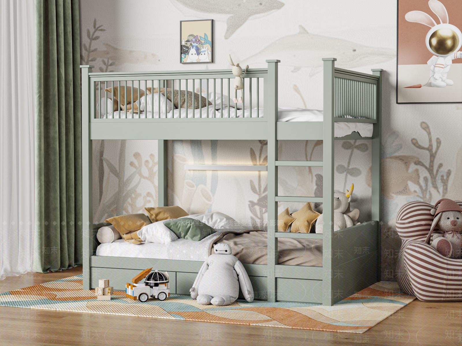 北欧儿童上下床3D模型下载【ID:1144689131】