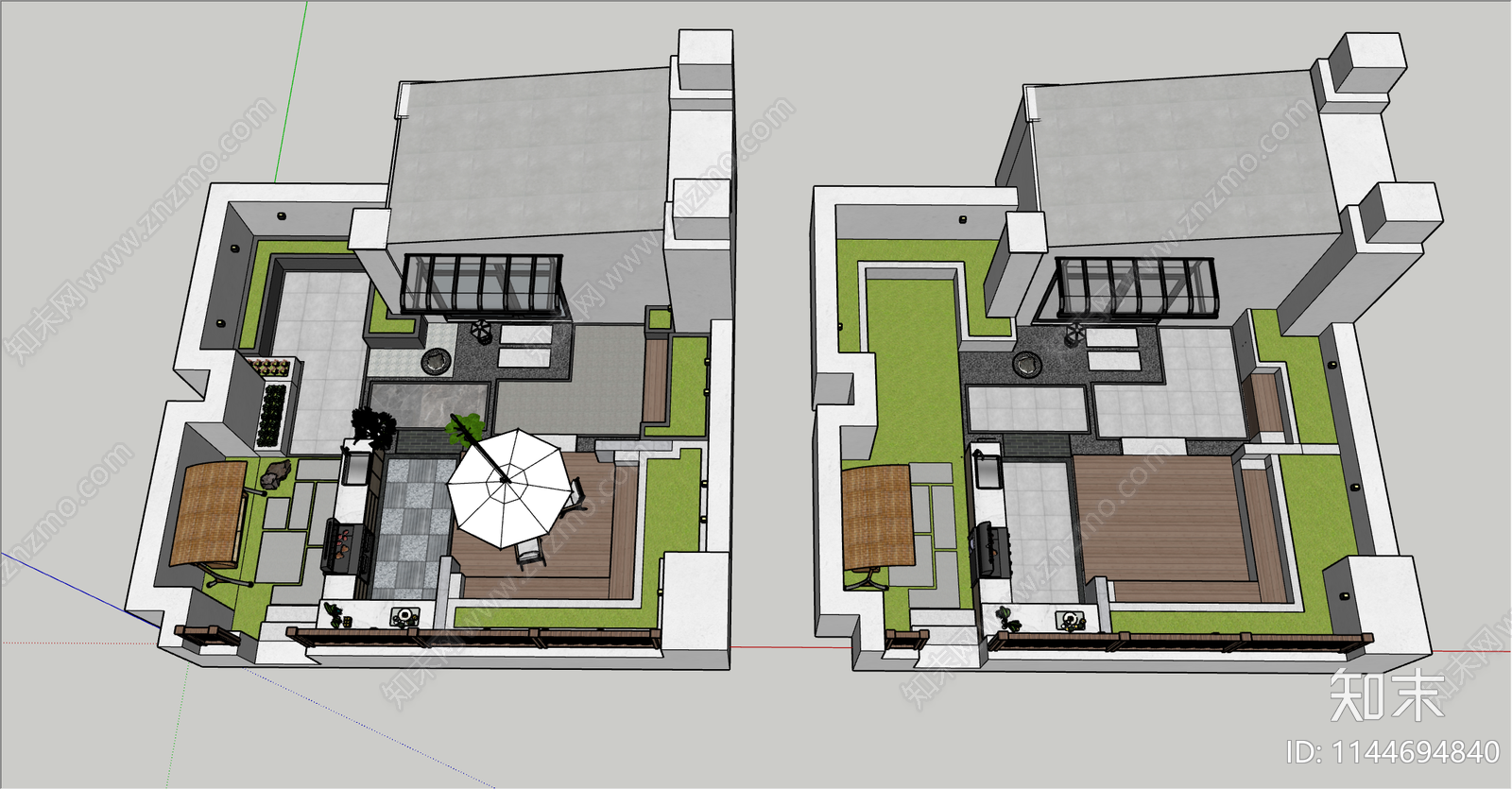 现代屋顶花园SU模型下载【ID:1144694840】