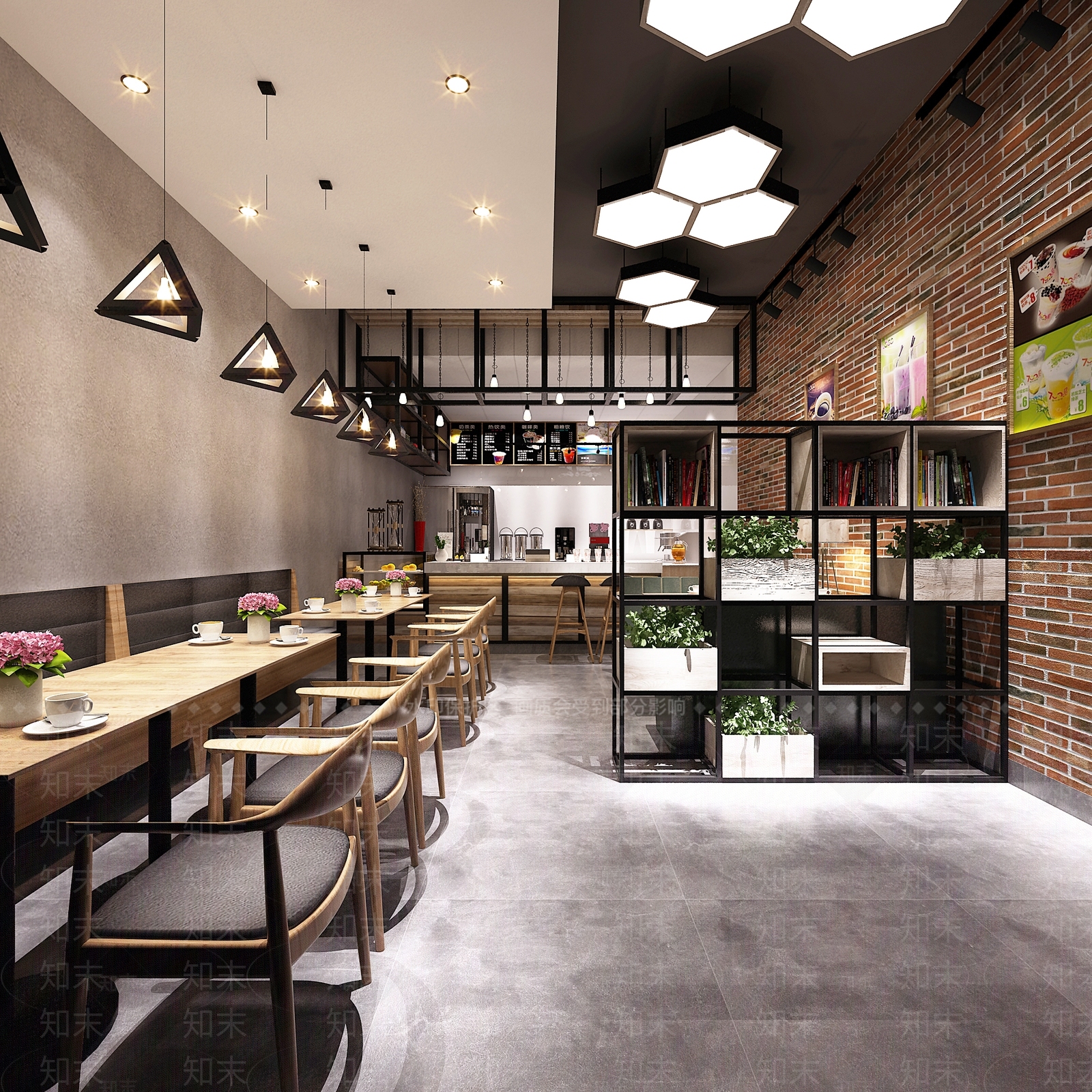 工业风奶茶店3D模型下载【ID:1144920569】