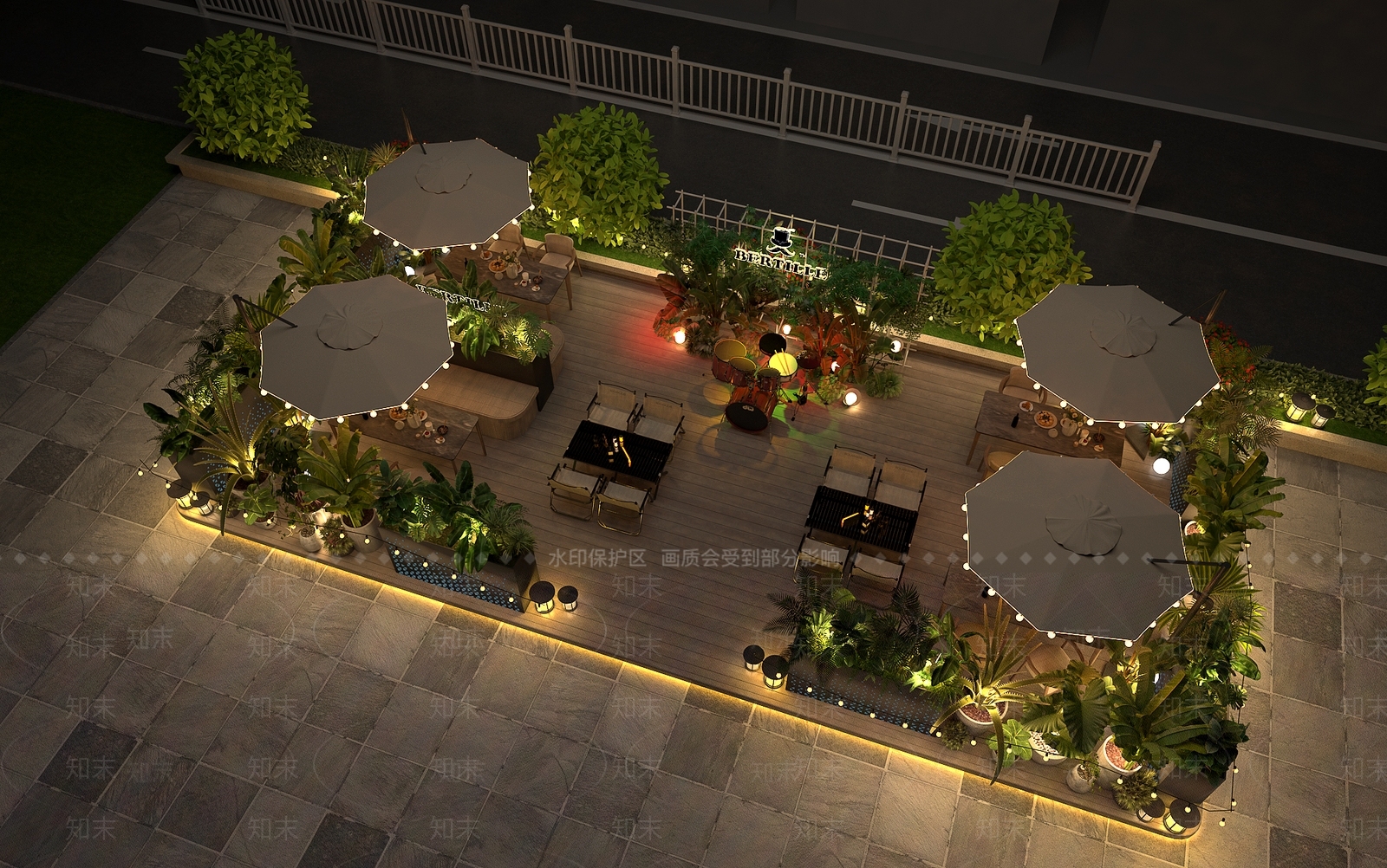 现代户外音乐餐厅3D模型下载【ID:1144704304】