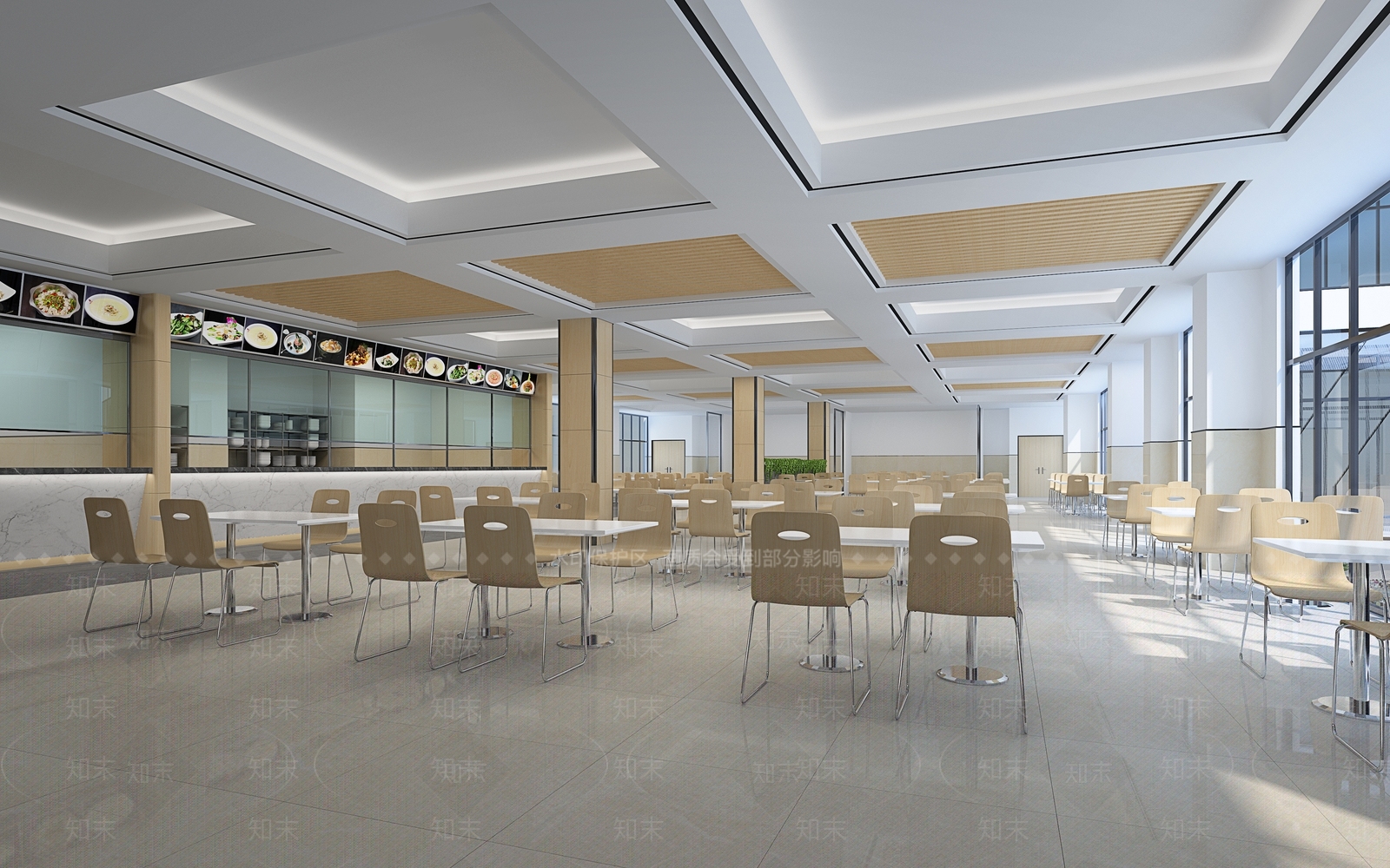 简约单位学校食堂3D模型下载【ID:1144784393】