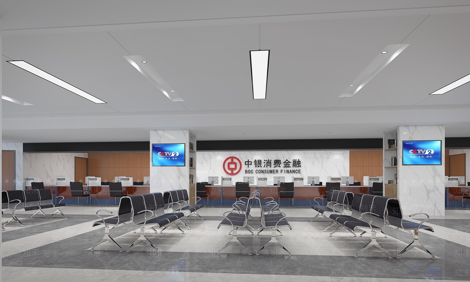 银行业务大厅3D模型下载【ID:1144784119】