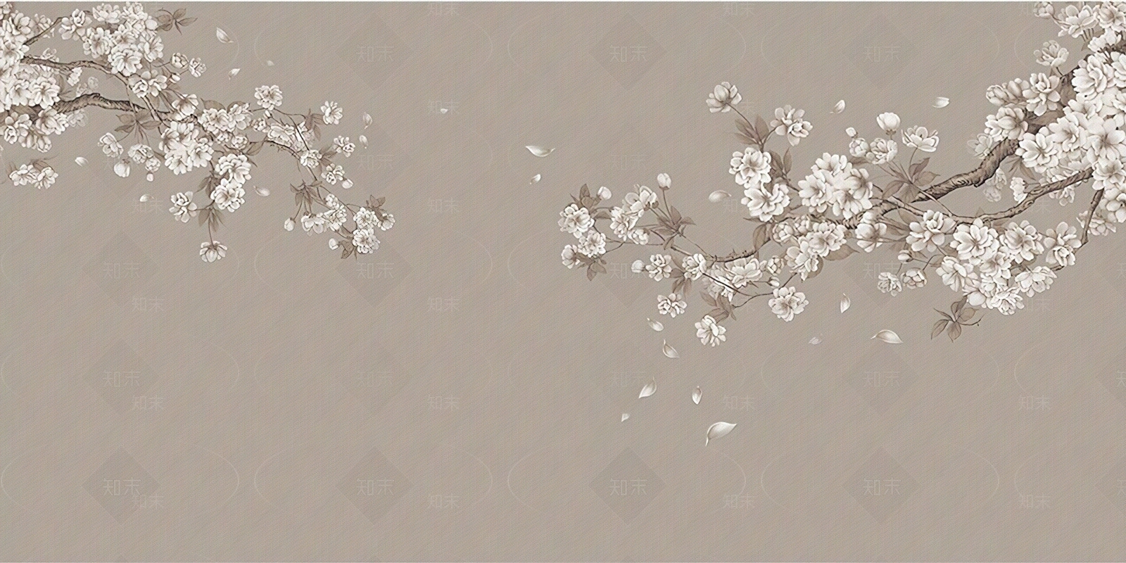 新中式壁画背景墙贴图下载【ID:1144707762】