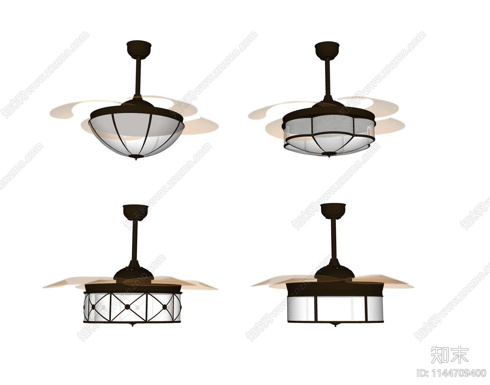 现代风扇灯SU模型下载【ID:1144709400】