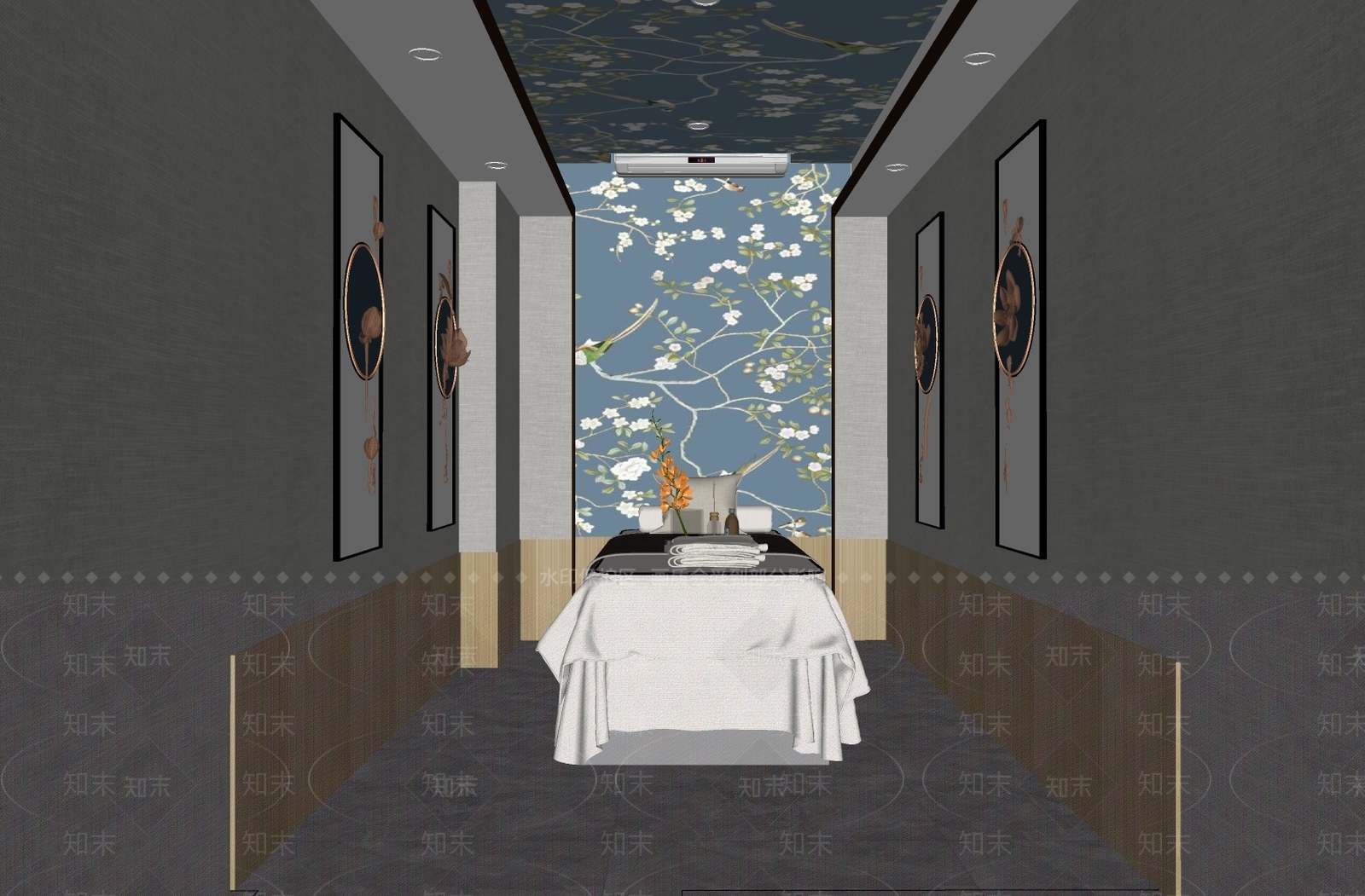 新中式美容spa包间SU模型下载【ID:1144718351】