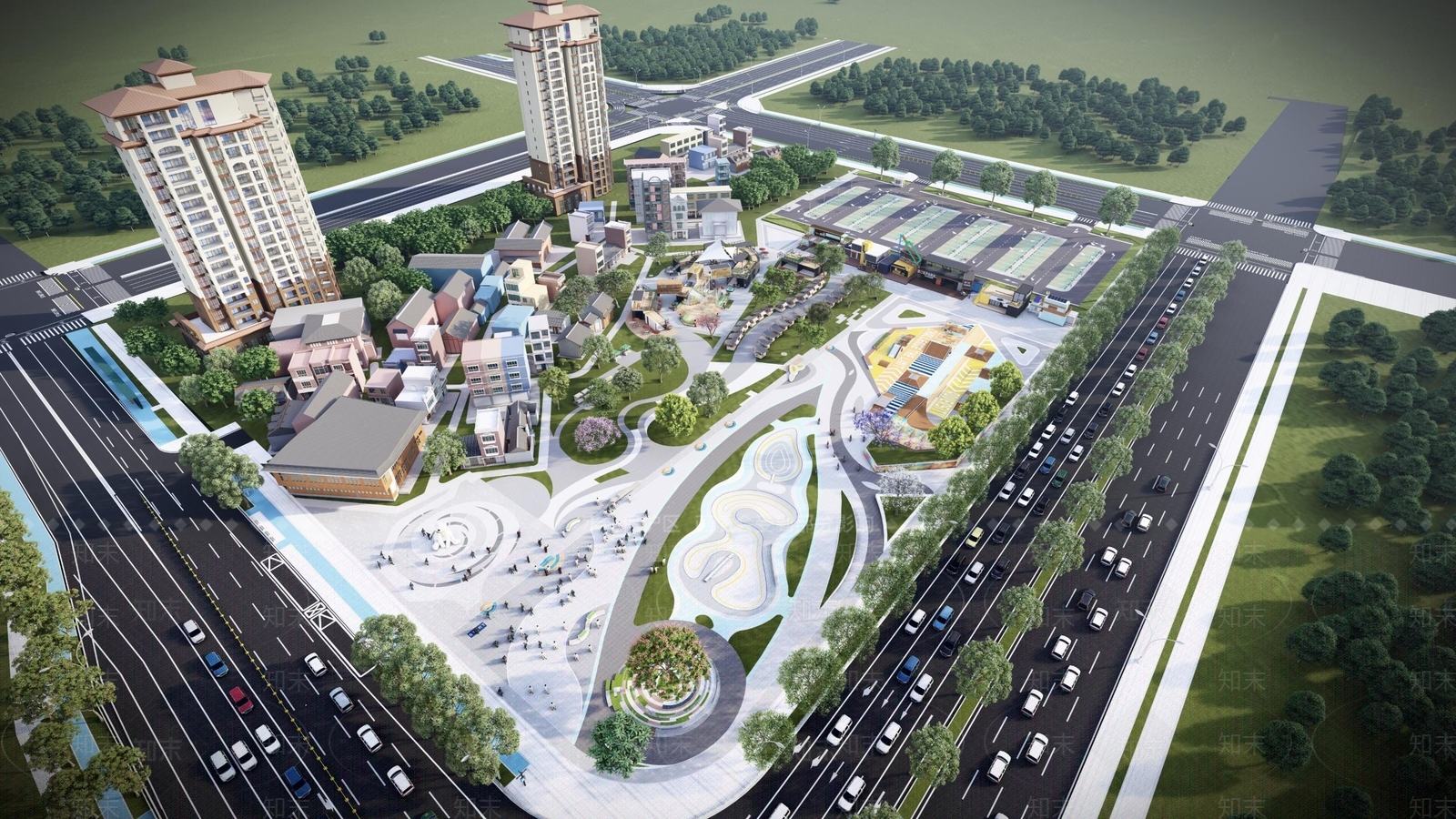 现代景观公园SU模型下载【ID:1144719604】