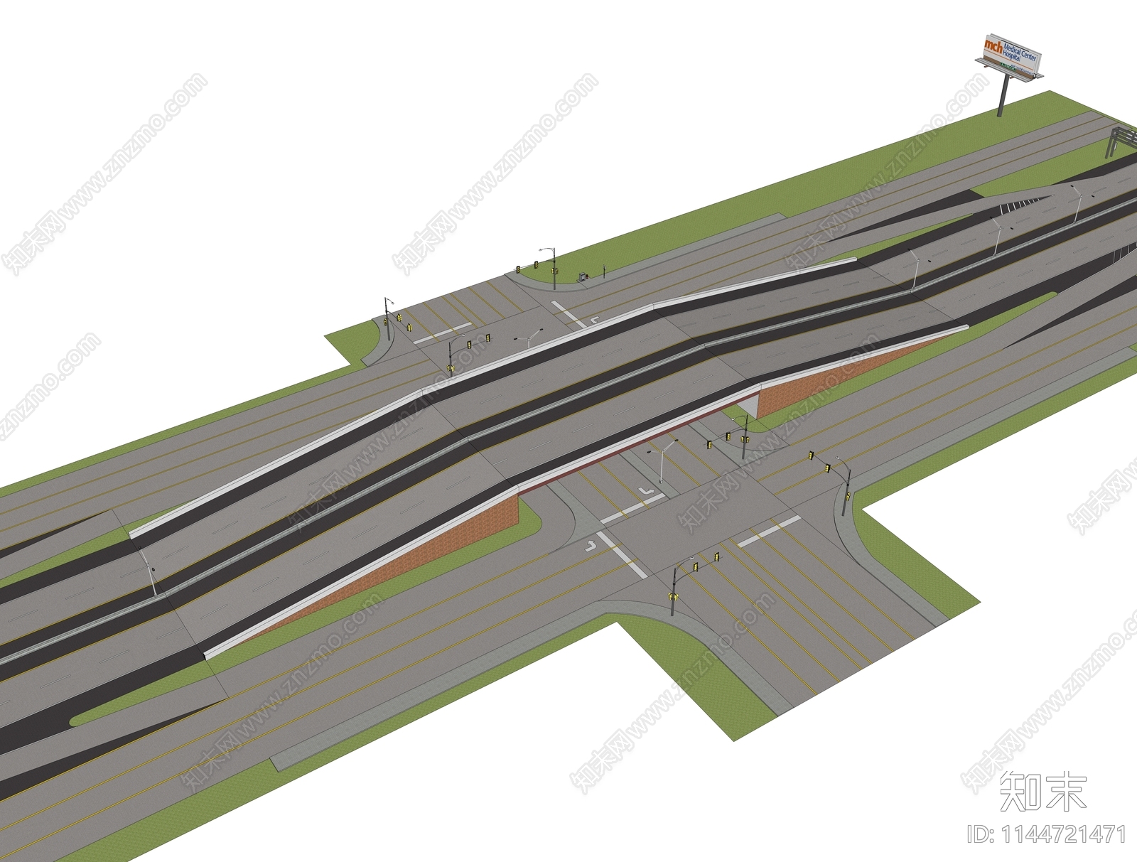 现代高速路SU模型下载【ID:1144721471】