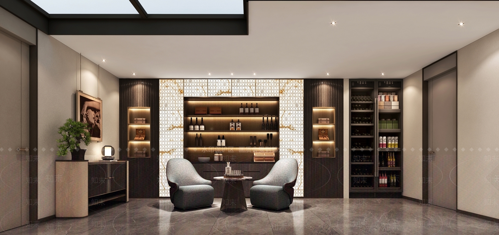 现代品酒室酒窖3D模型下载【ID:1144726302】