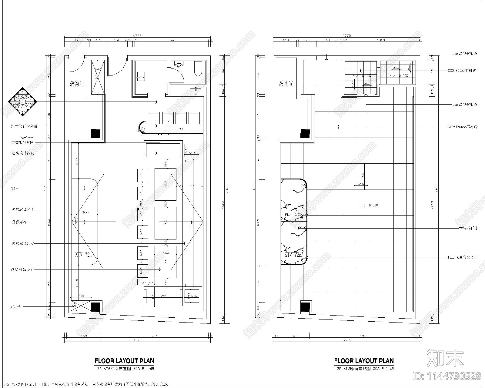 商务红酒会所室内cad施工图下载【ID:1144730528】