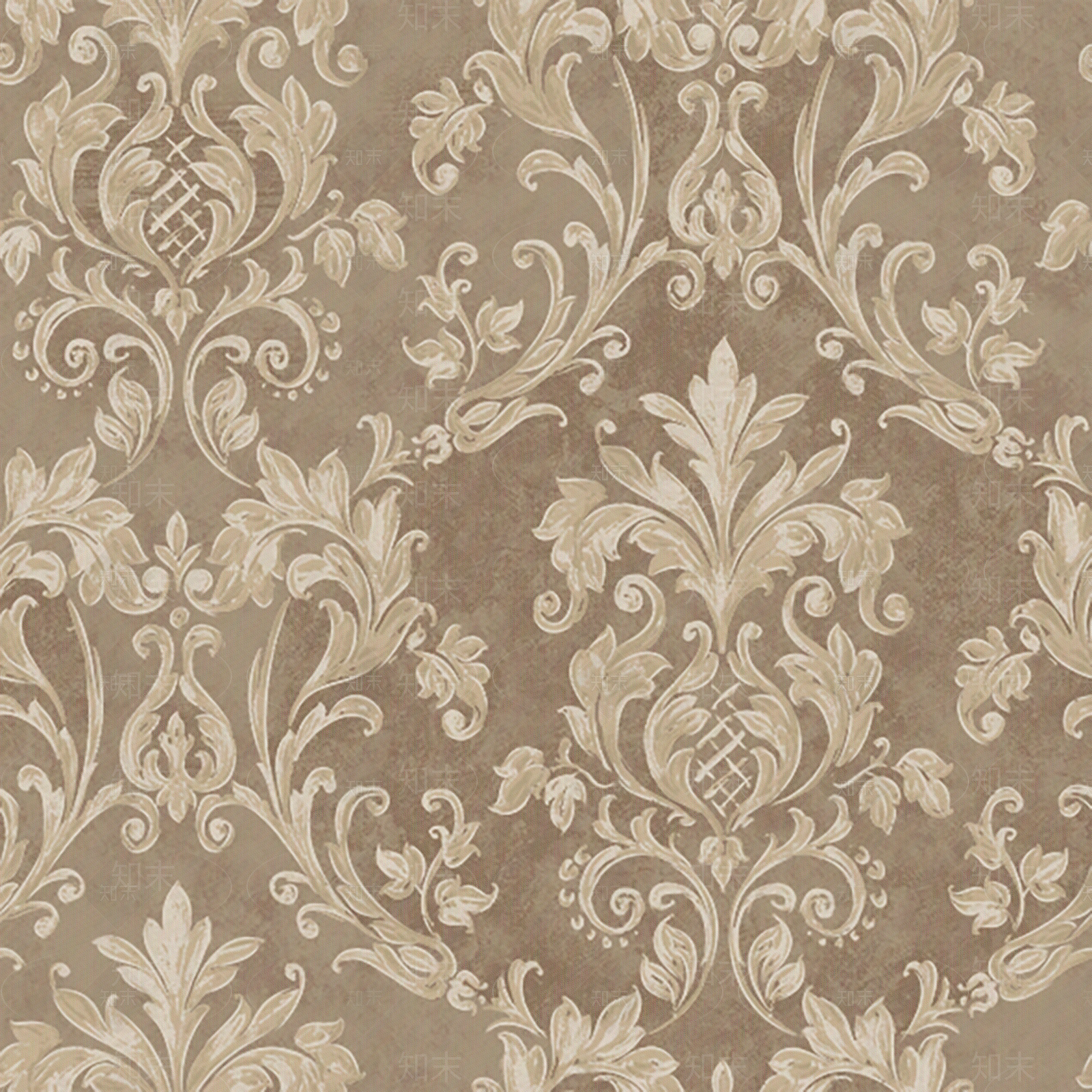 暖棕色田园花卉壁纸贴图下载【ID:1144730424】