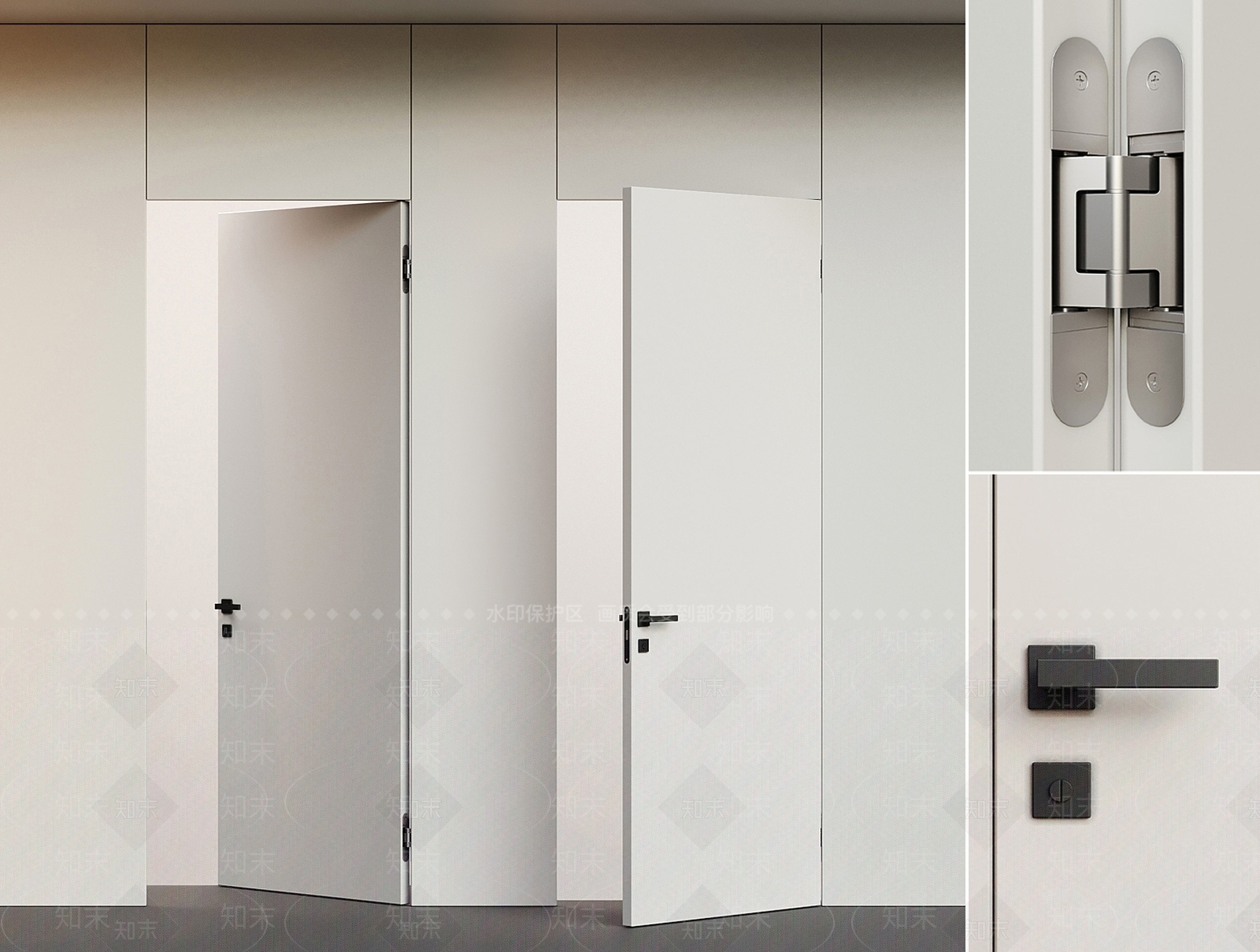 现代隐形单开门3D模型下载【ID:1144730695】