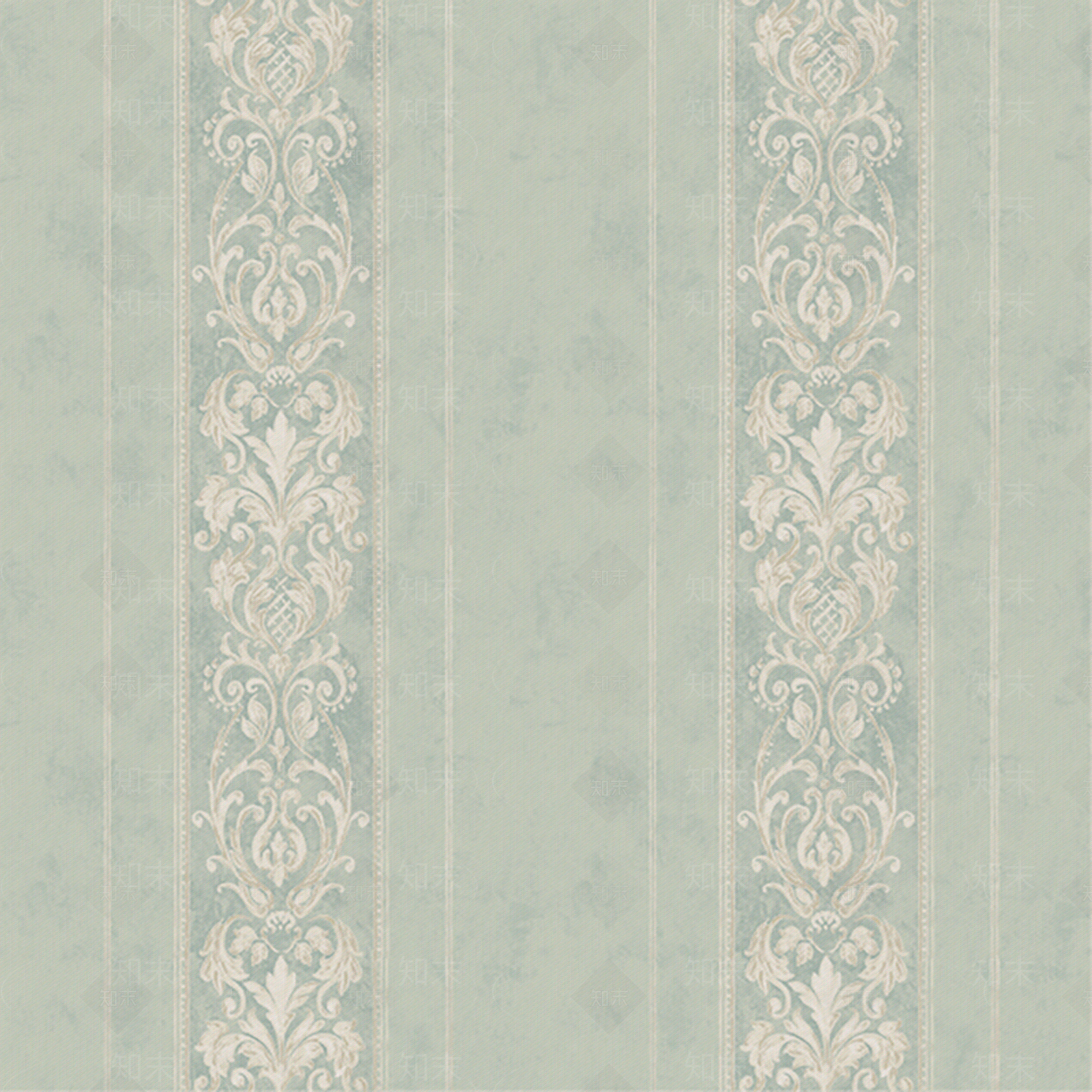 淡绿色竖条纹花卉壁纸贴图下载【ID:1144730914】