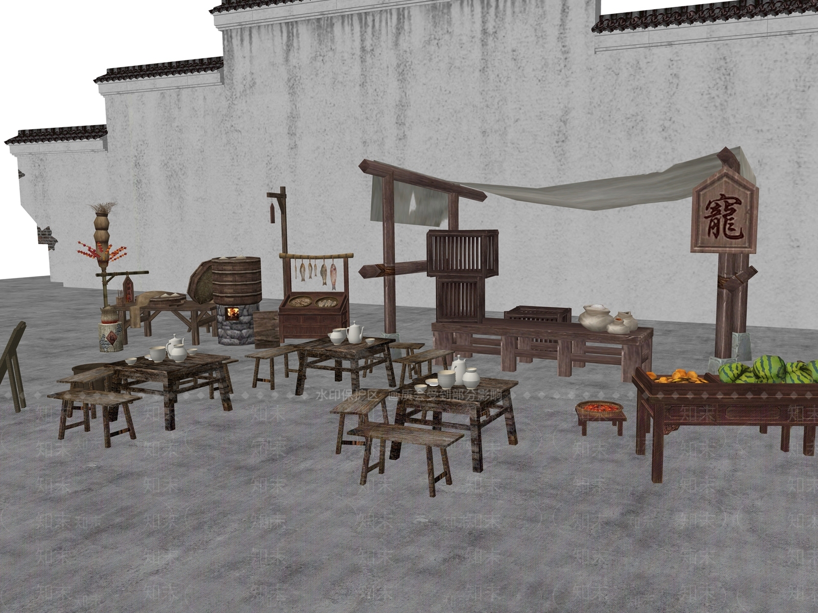 现在是商业外摆SU模型下载【ID:1144887200】