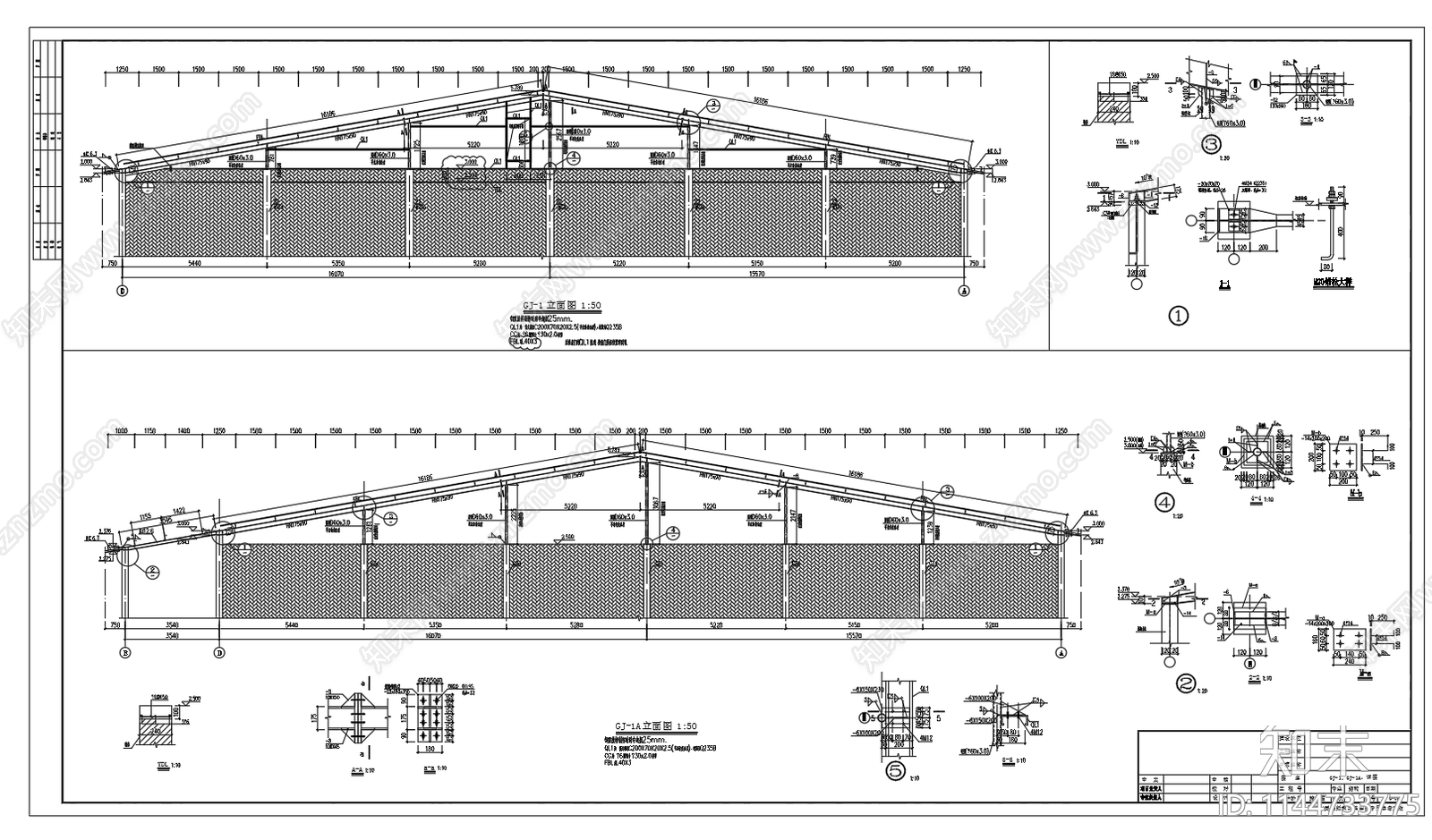 钢结构猪舍猪圈养猪棚施工图下载【ID:1144733775】