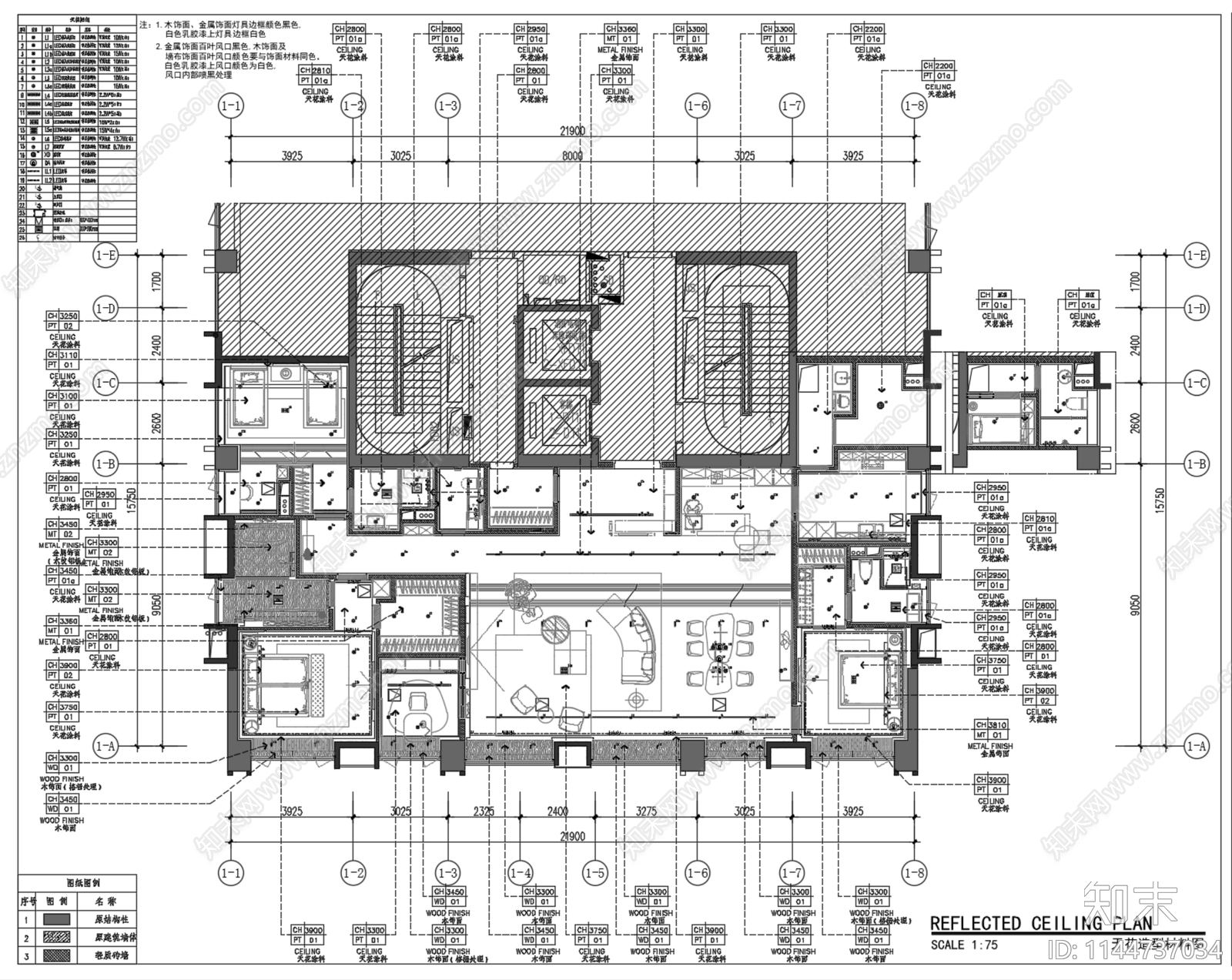 丹健国际深圳赤湾300m²大平层样板房cad施工图下载【ID:1144737034】