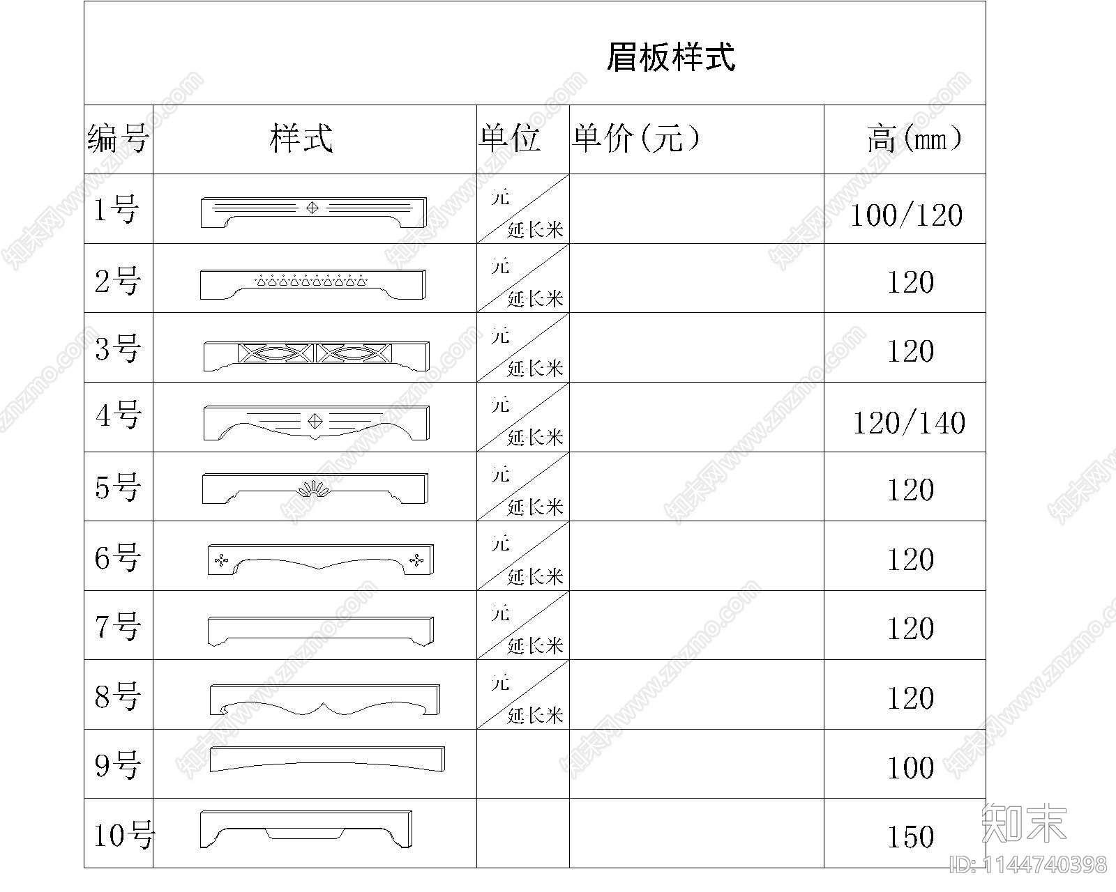 厨柜小件cad施工图下载【ID:1144740398】