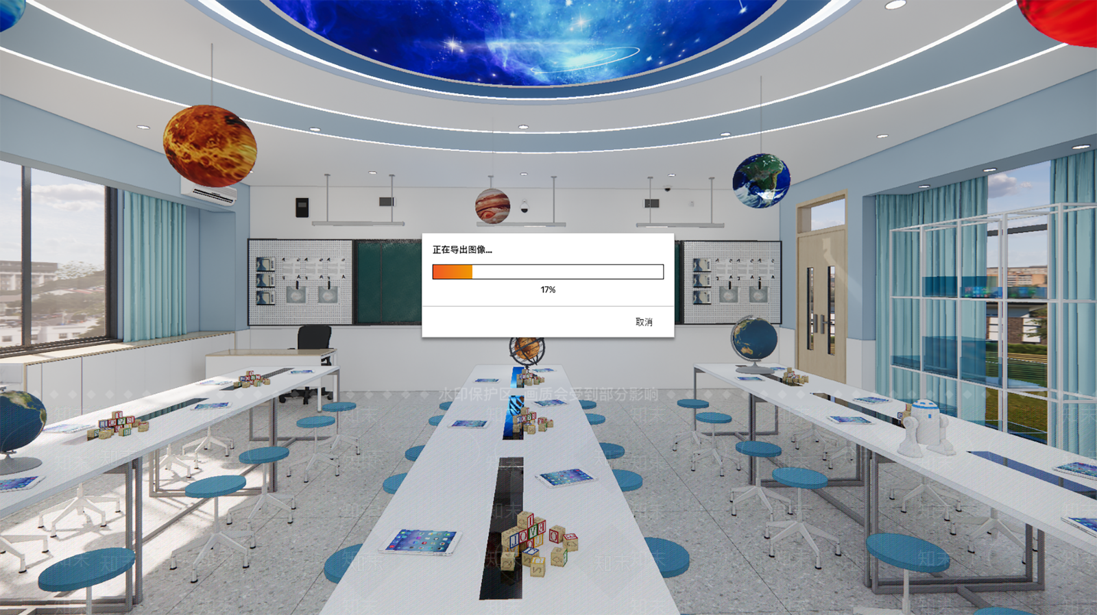现代科学教室SU模型下载【ID:1144746988】