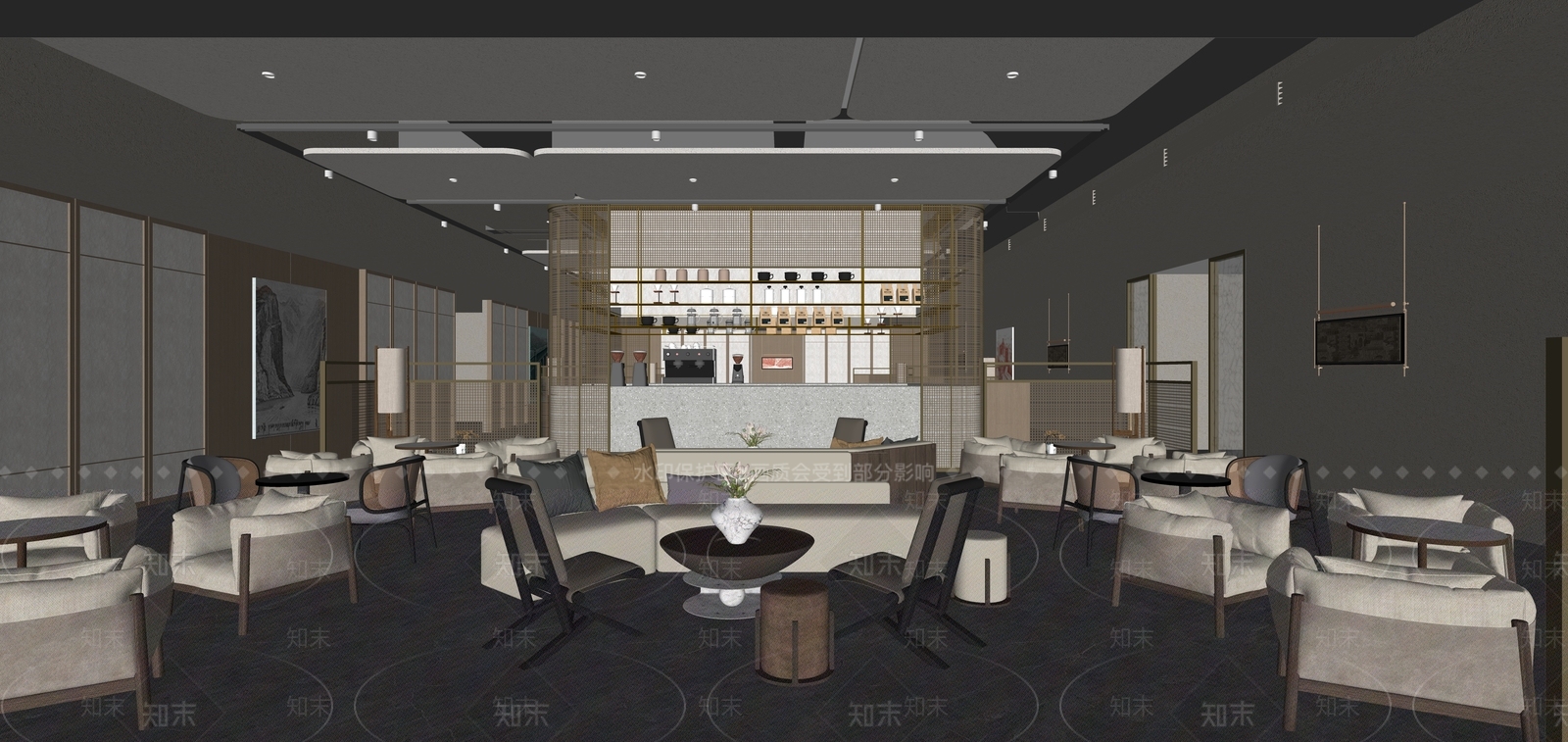 现代酒店休息区SU模型下载【ID:1144754100】