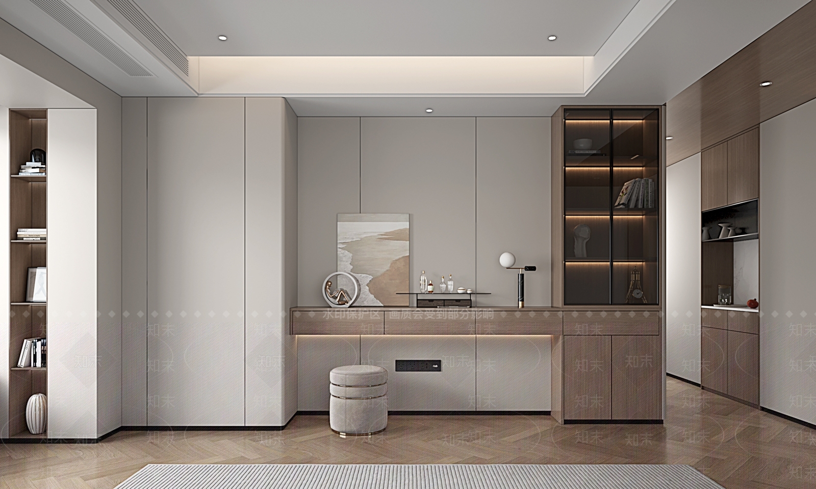 现代妆台妆凳组合3D模型下载【ID:1144756563】