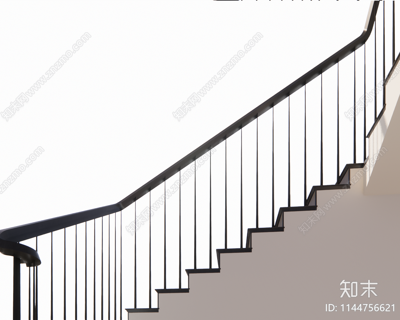 现代楼梯扶手SU模型下载【ID:1144756621】