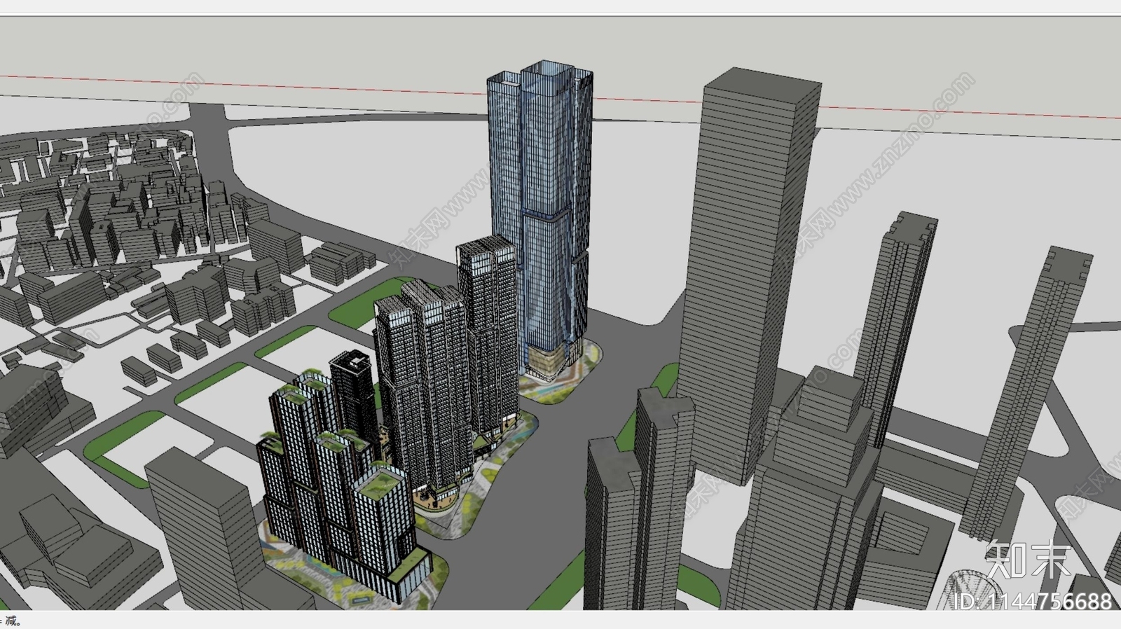现代商业高层SU模型下载【ID:1144756688】