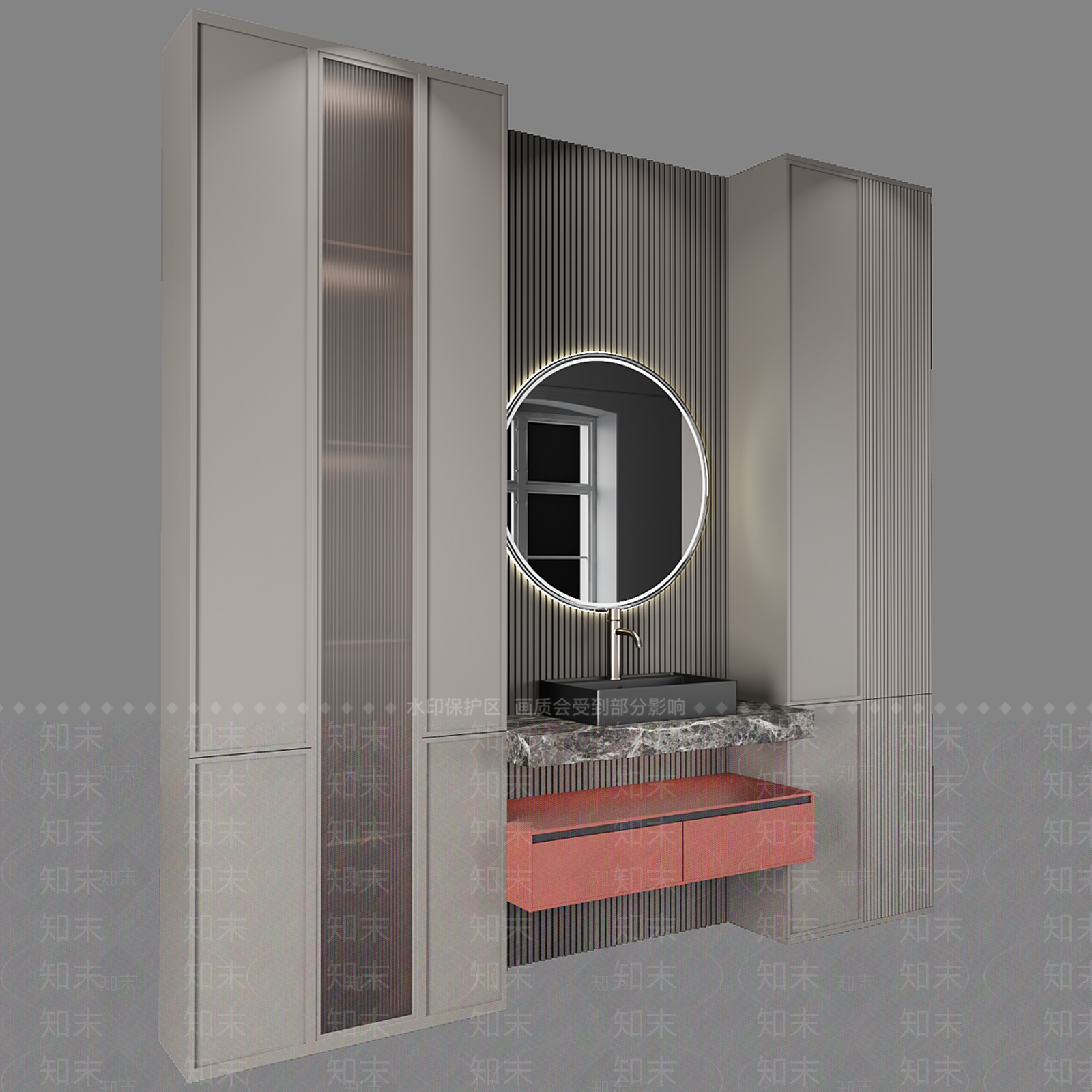 现代浴室柜3D模型下载【ID:1144758599】