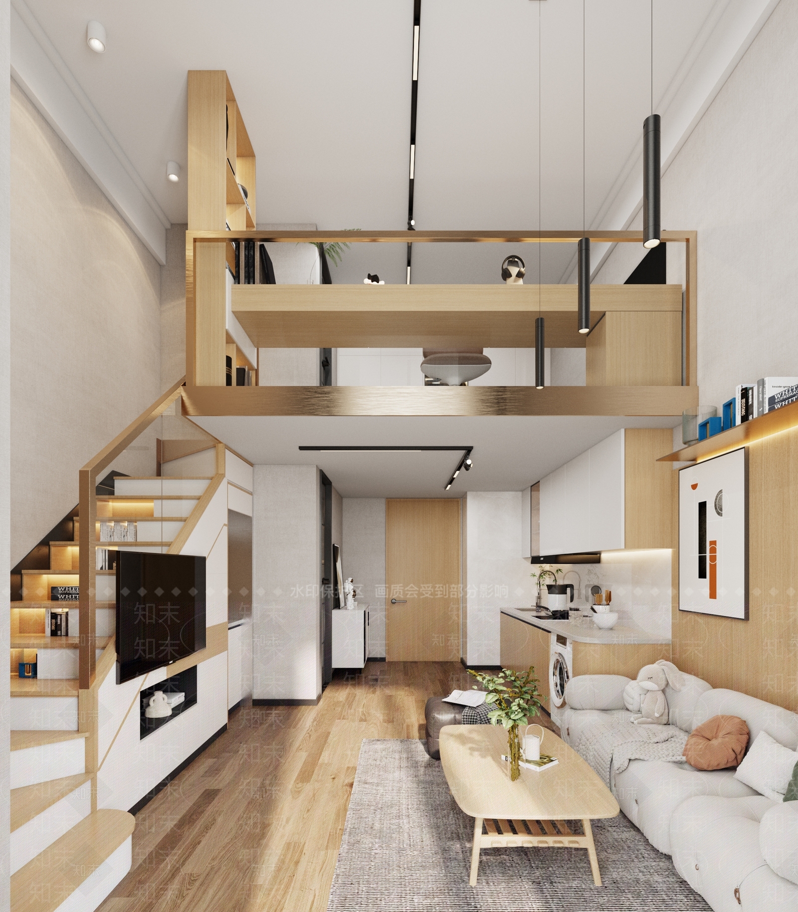 现代LOFT单身公寓3D模型下载【ID:1144759336】