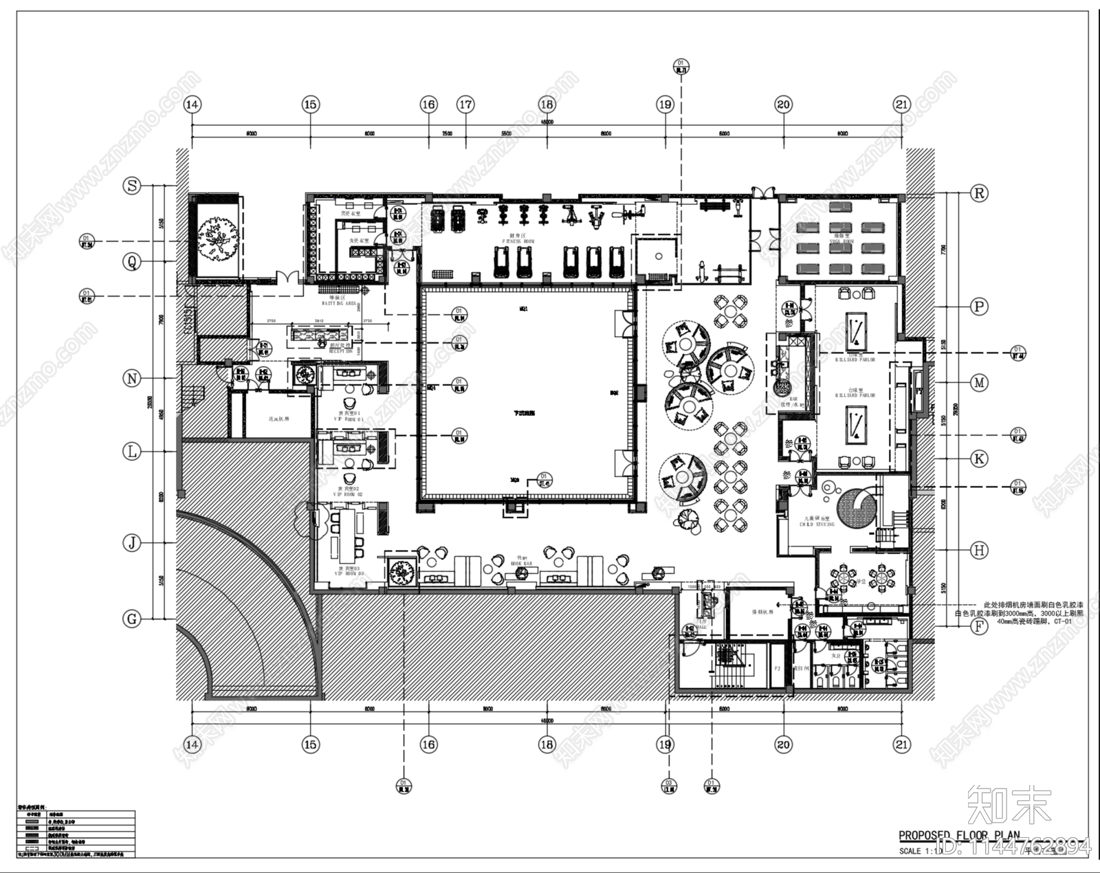 丹健国际天津招商售楼处室内cad施工图下载【ID:1144762894】