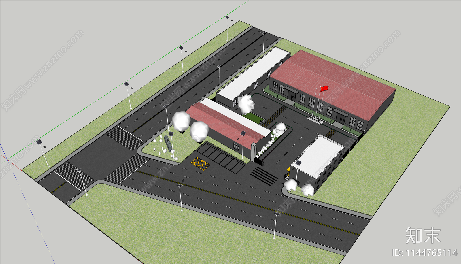 现代化厂房SU模型下载【ID:1144765114】