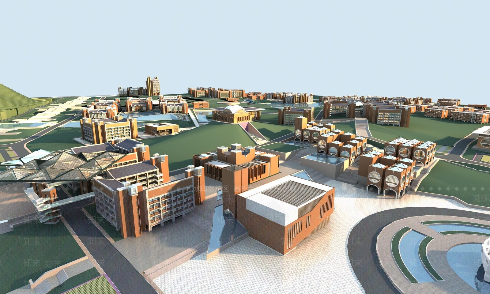 现代学校外观3D模型下载【ID:1144765897】